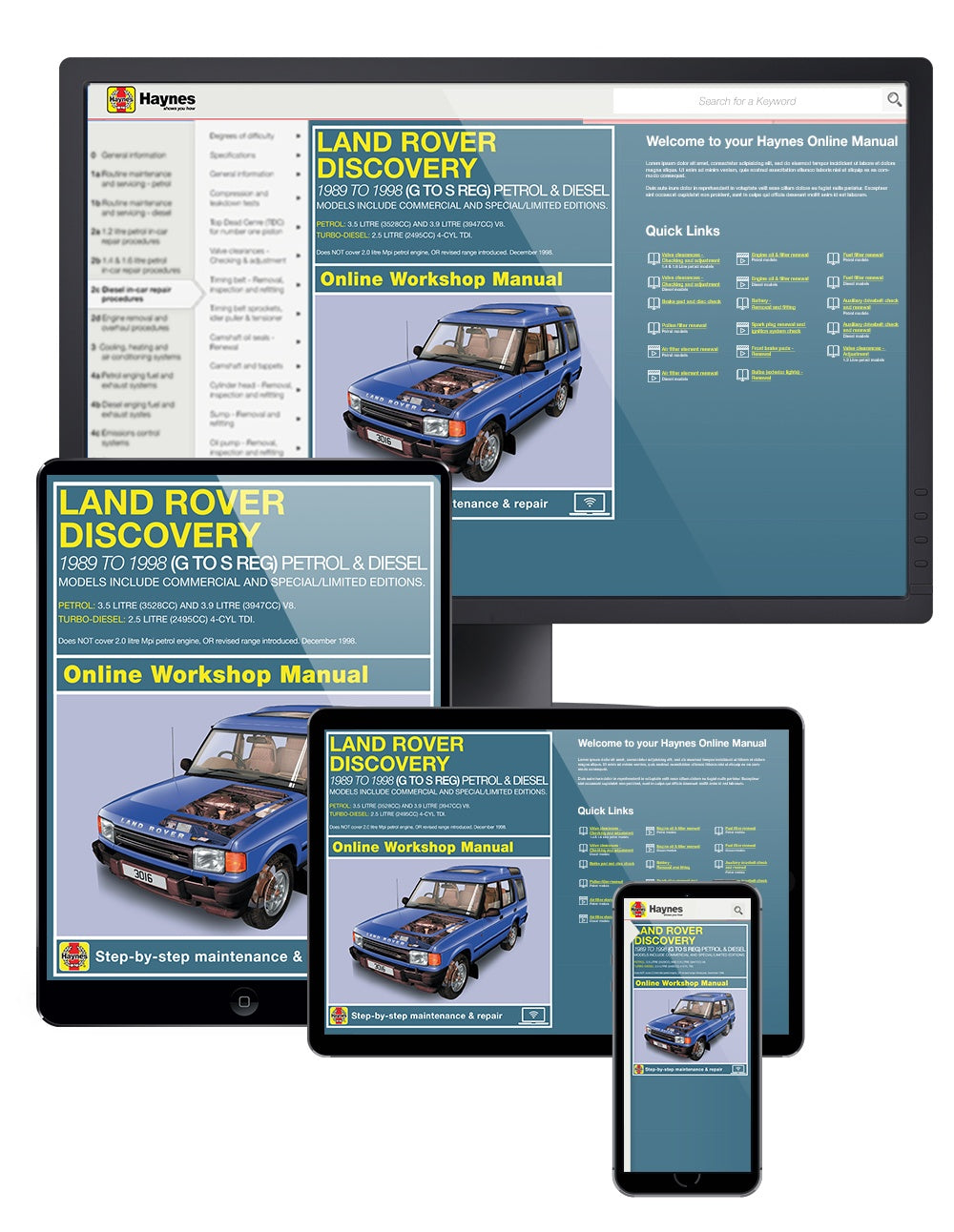 Land Rover Discovery Petrol & Diesel (1989-1998) Haynes Online Manual