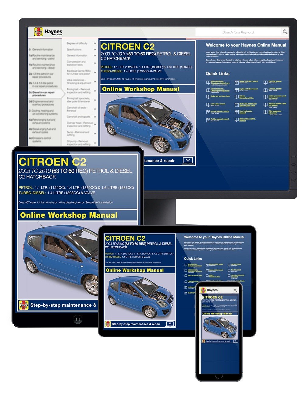 Citroen C2 Petrol &amp; Diesel (2003-2010) Haynes Online Manual