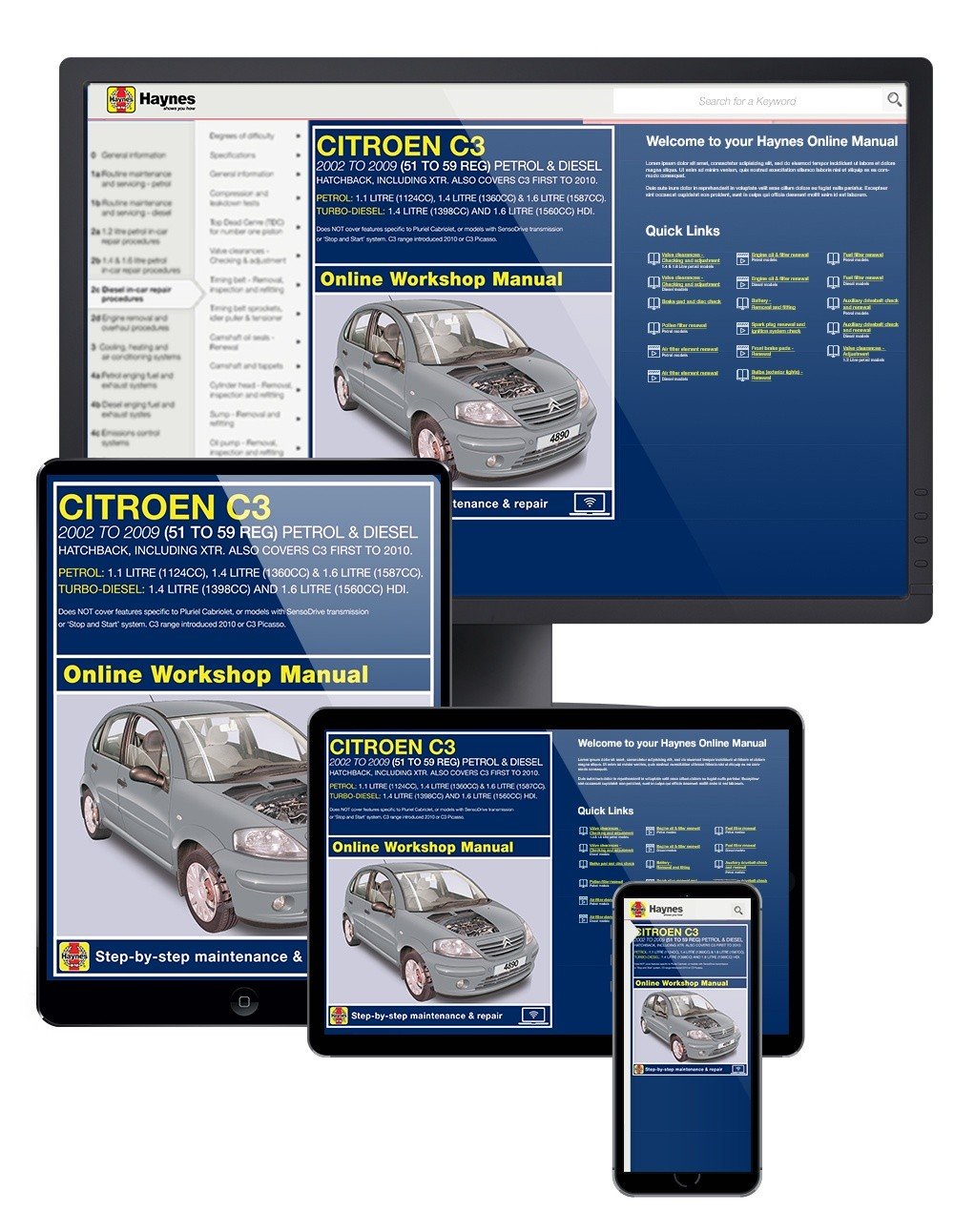 Citroen C3 Petrol &amp; Diesel (2002-2009) Haynes Online Manual