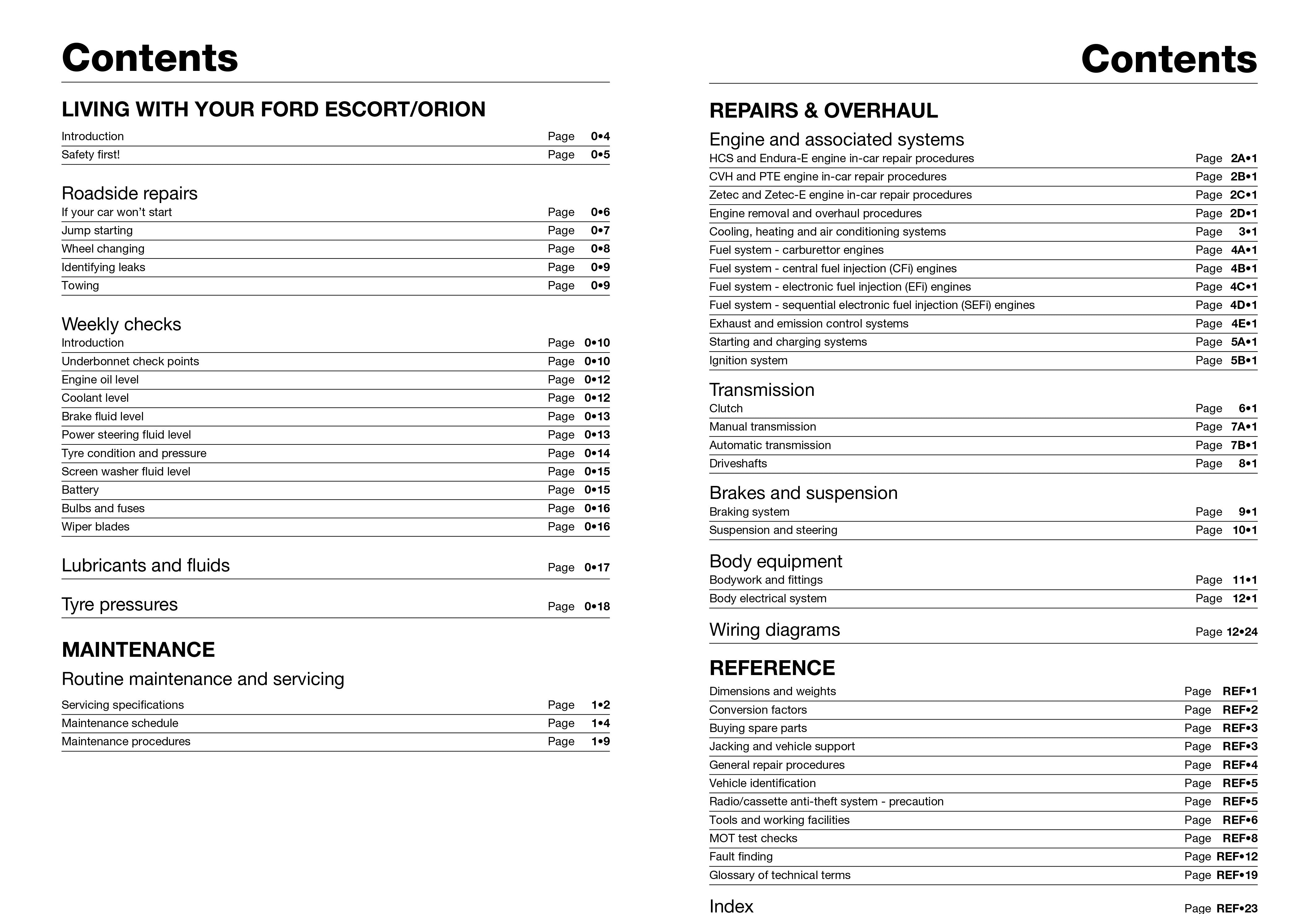 Ford Escort &amp; Orion Petrol (Sept 90 - 00) Haynes Repair Manual - Digital Edition