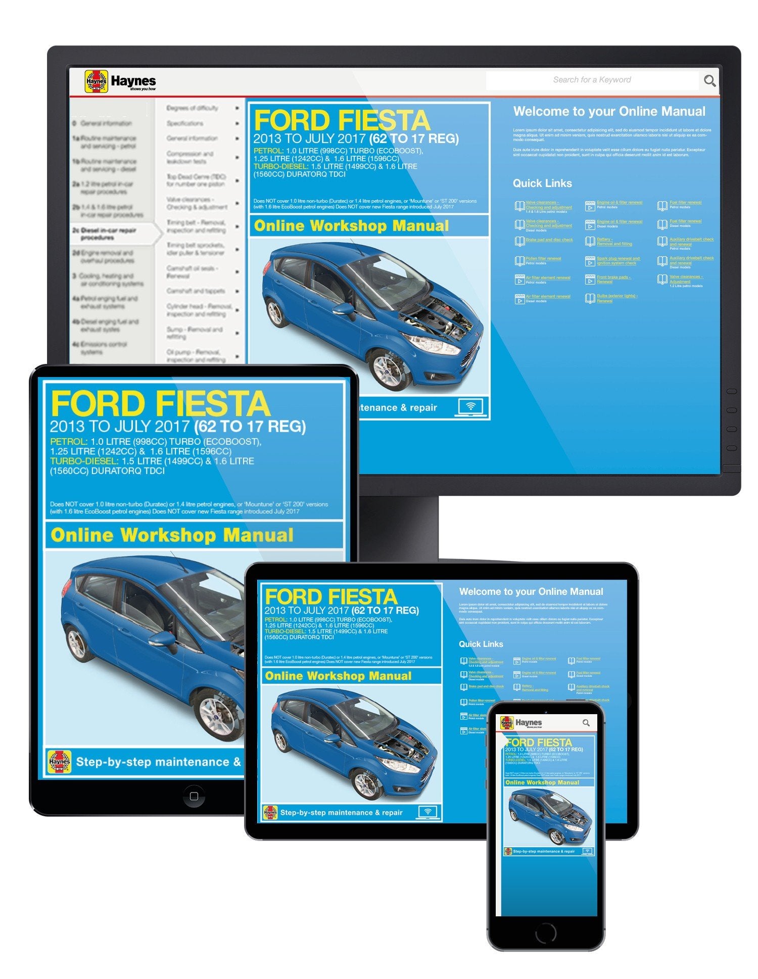 Ford Fiesta Petrol &amp; Diesel (13-17) Haynes Online Manual