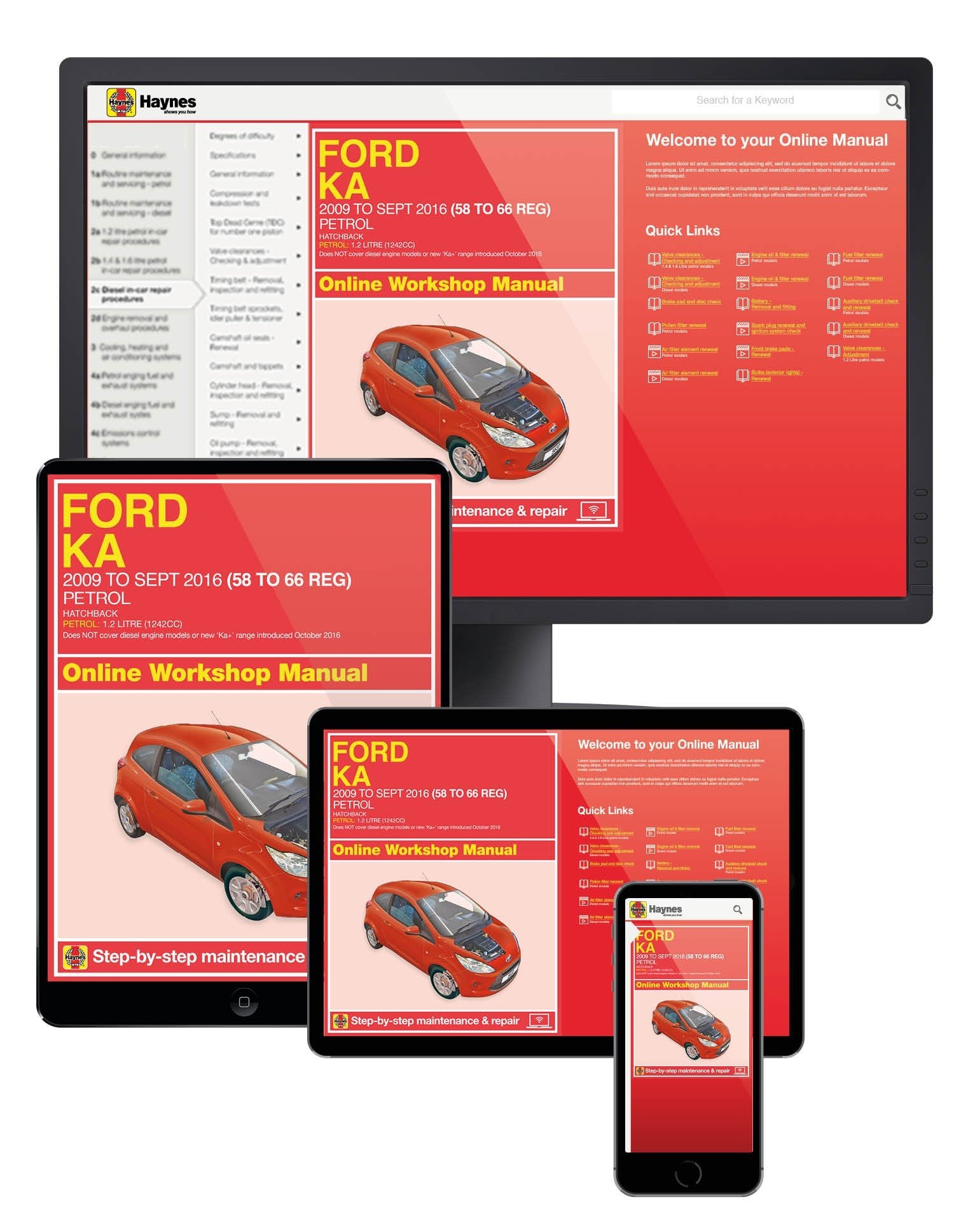 Ford Ka (2009-2016) Petrol Haynes Online Manual