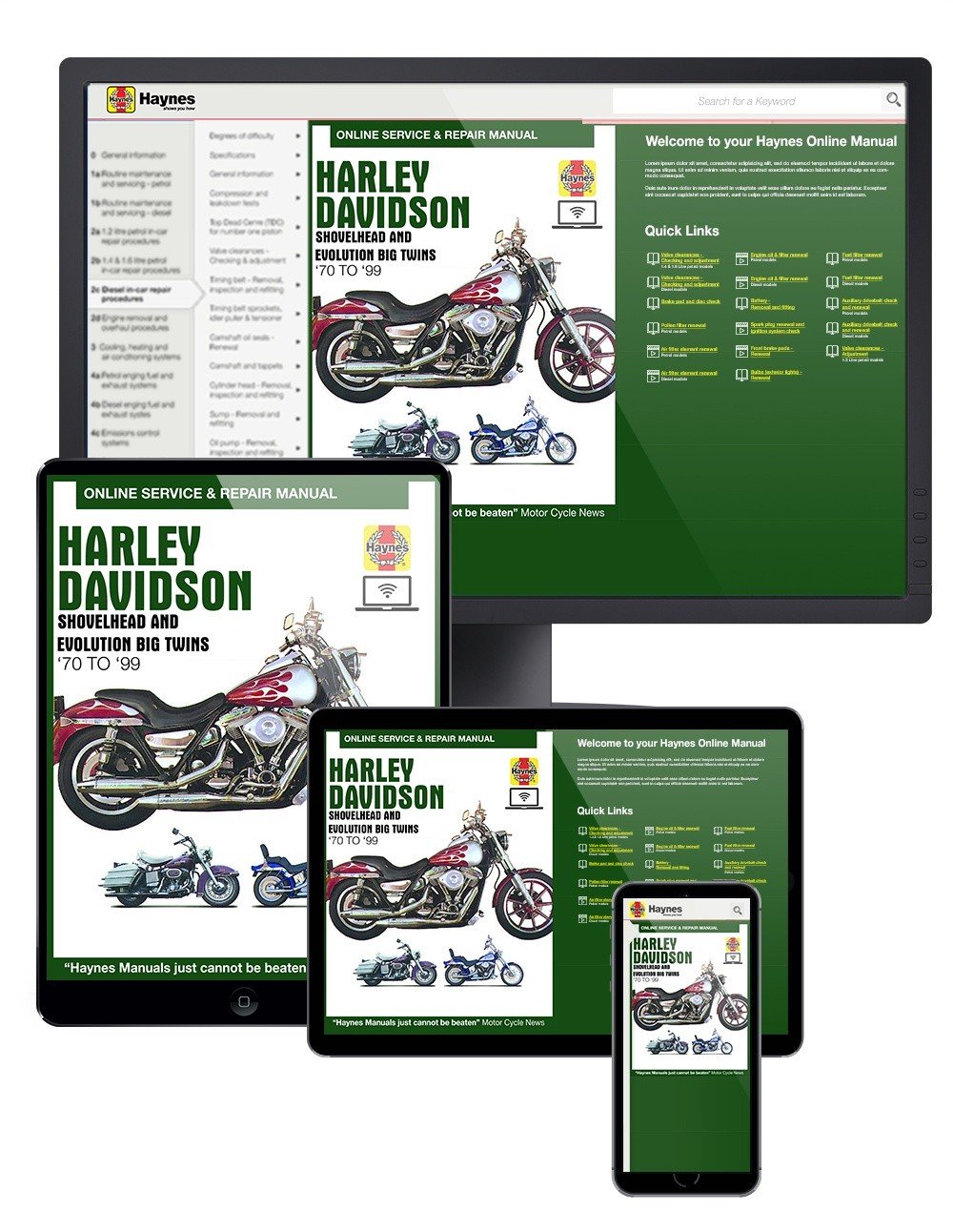 Harley-Davidson Shovelhead and Evolution Big Twins (70-99) Haynes Online Manual