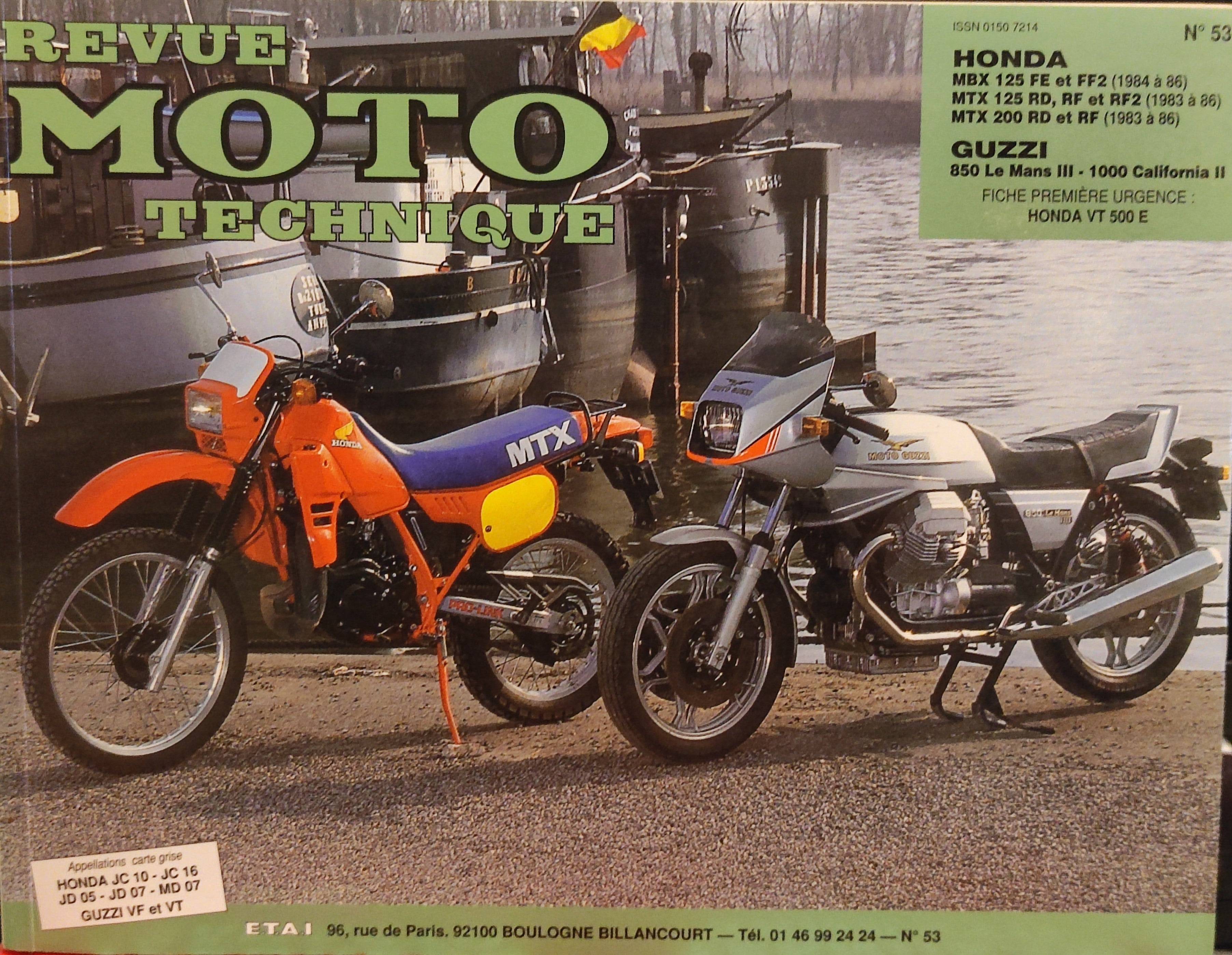 Honda 125 MBX/MTX 200 MTX 83-86/Moto Guzzi 850 LeMans III/1000 California II