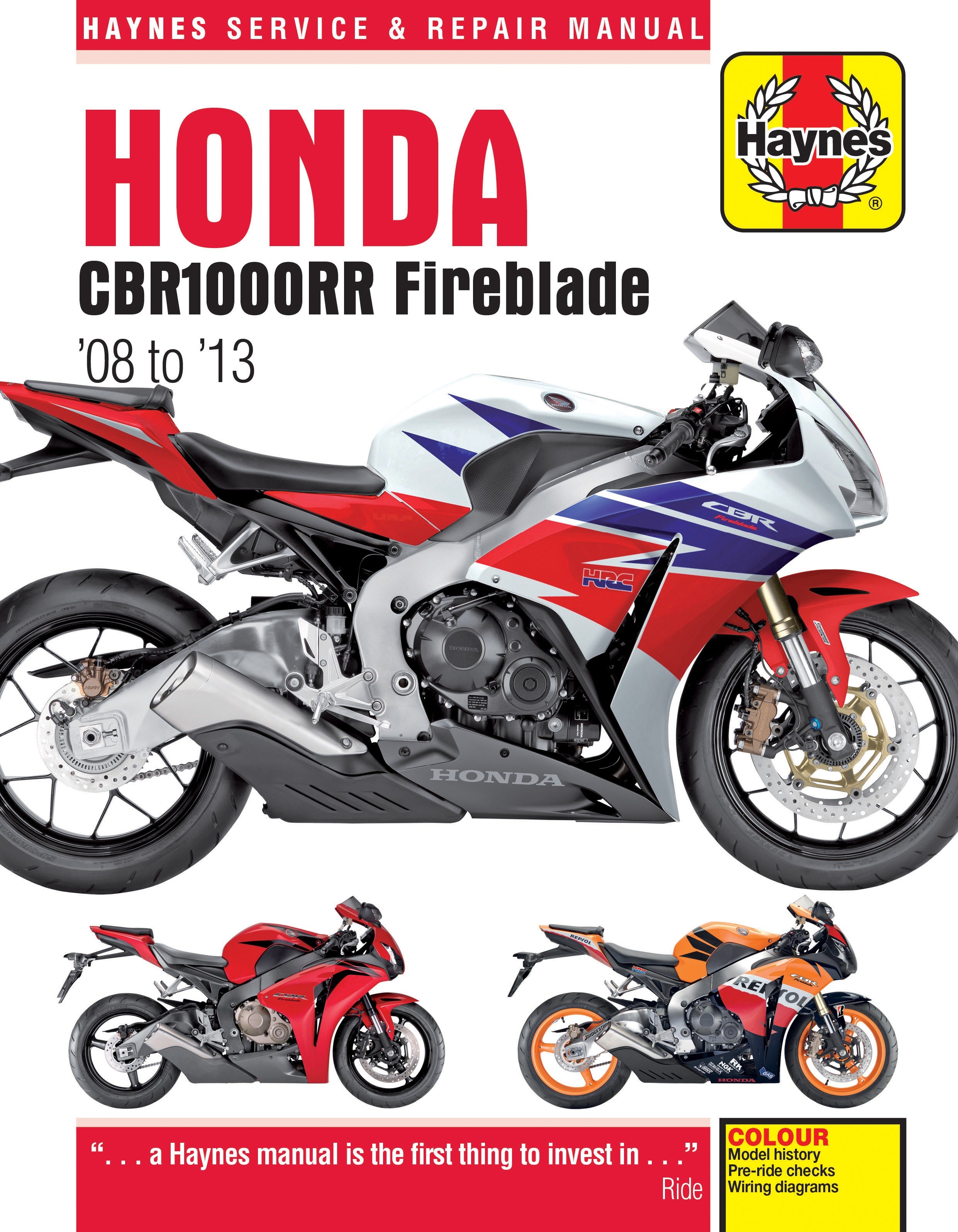 Honda CBR1000RR Fireblade 08 to 13