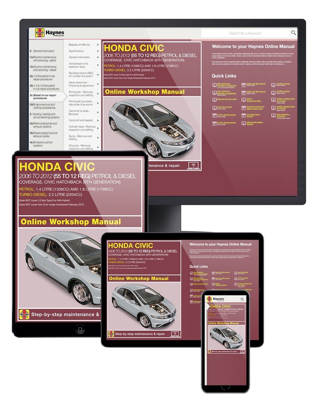 Honda Civic Petrol &amp; Diesel (2006-2013) Haynes Online Manual