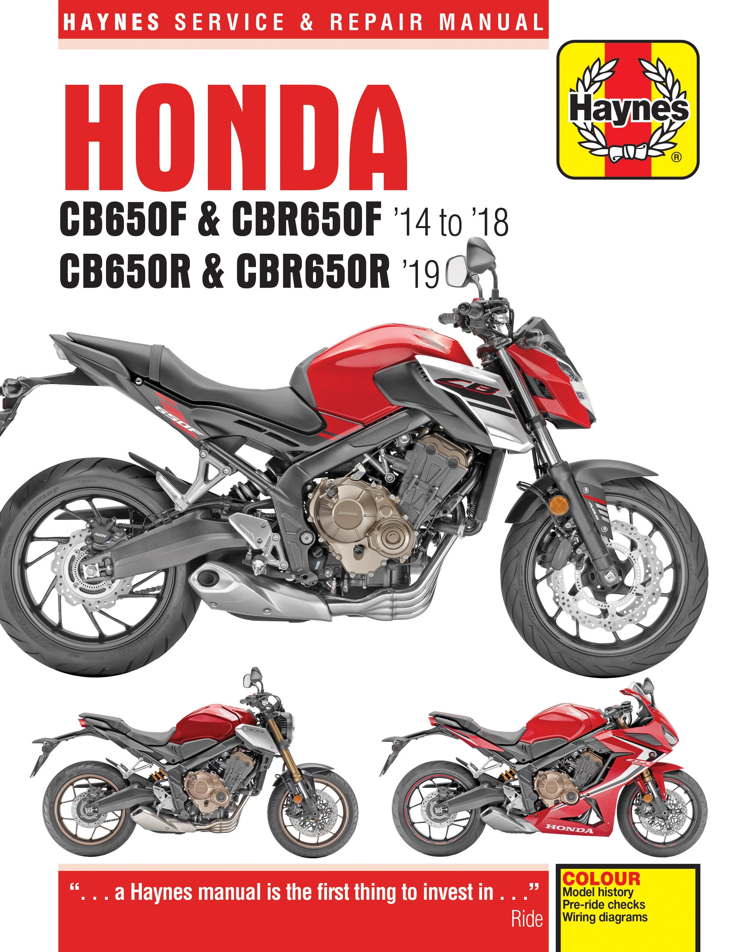 Honda CB650F &amp; CBR650F 2014-2018, CB650R &amp; CBR650R 2019