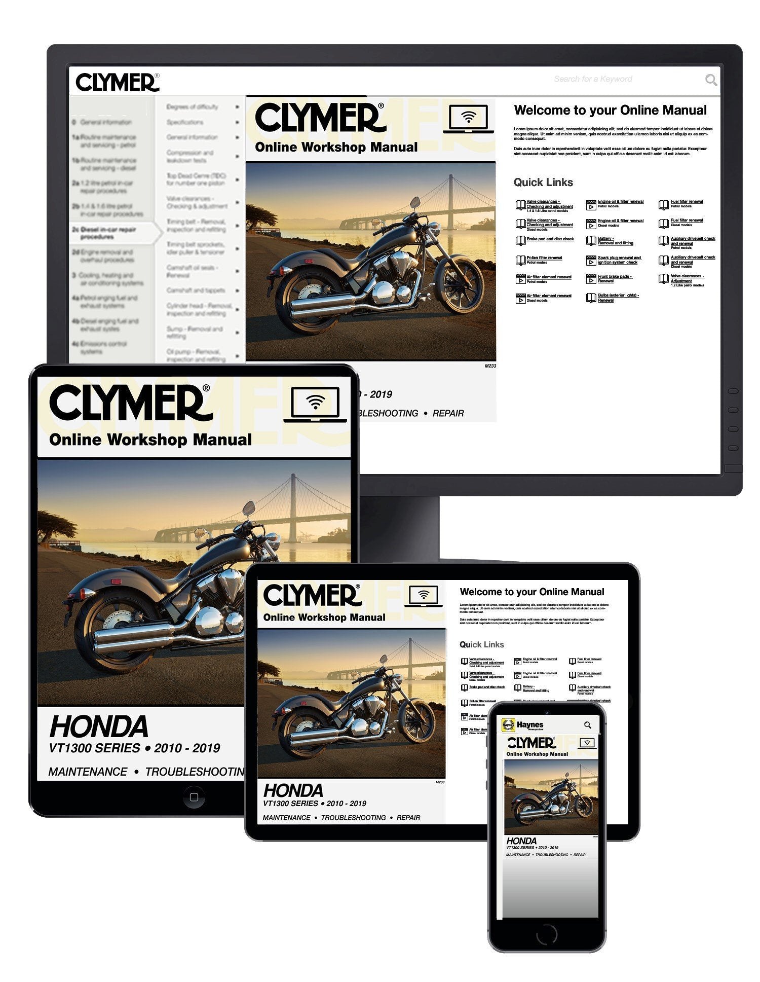 Honda VT1300 Series, 2010-2019 Clymer Online Repair Manual