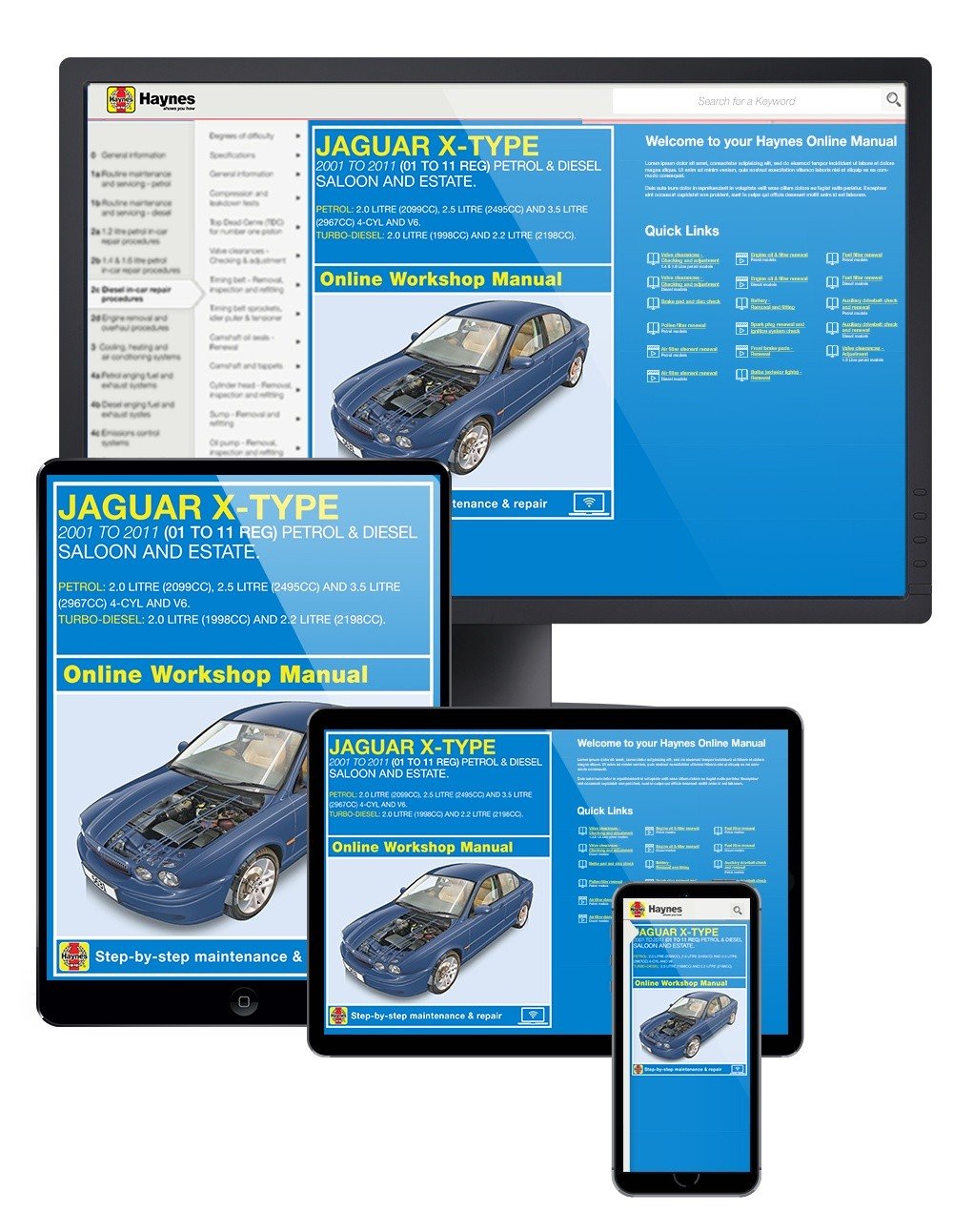 Jaguar X Type Petrol &amp; Diesel (2001-2011) Haynes Online Manual