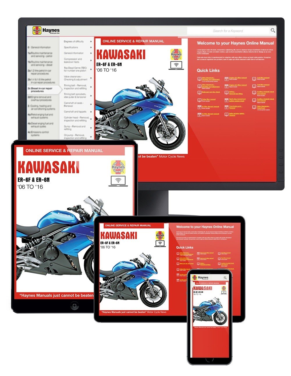 Kawasaki ER-6f & ER-6n (2006-2016) Haynes Online Manual