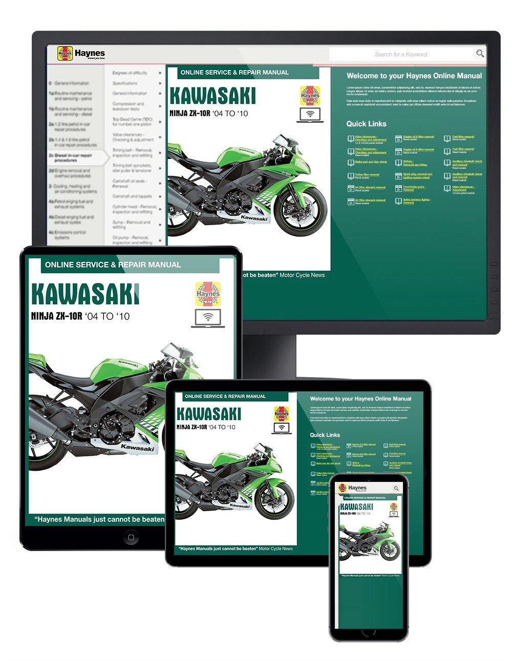 Kawasaki Ninja ZX-10R (2004-2010) Haynes Online Manuals