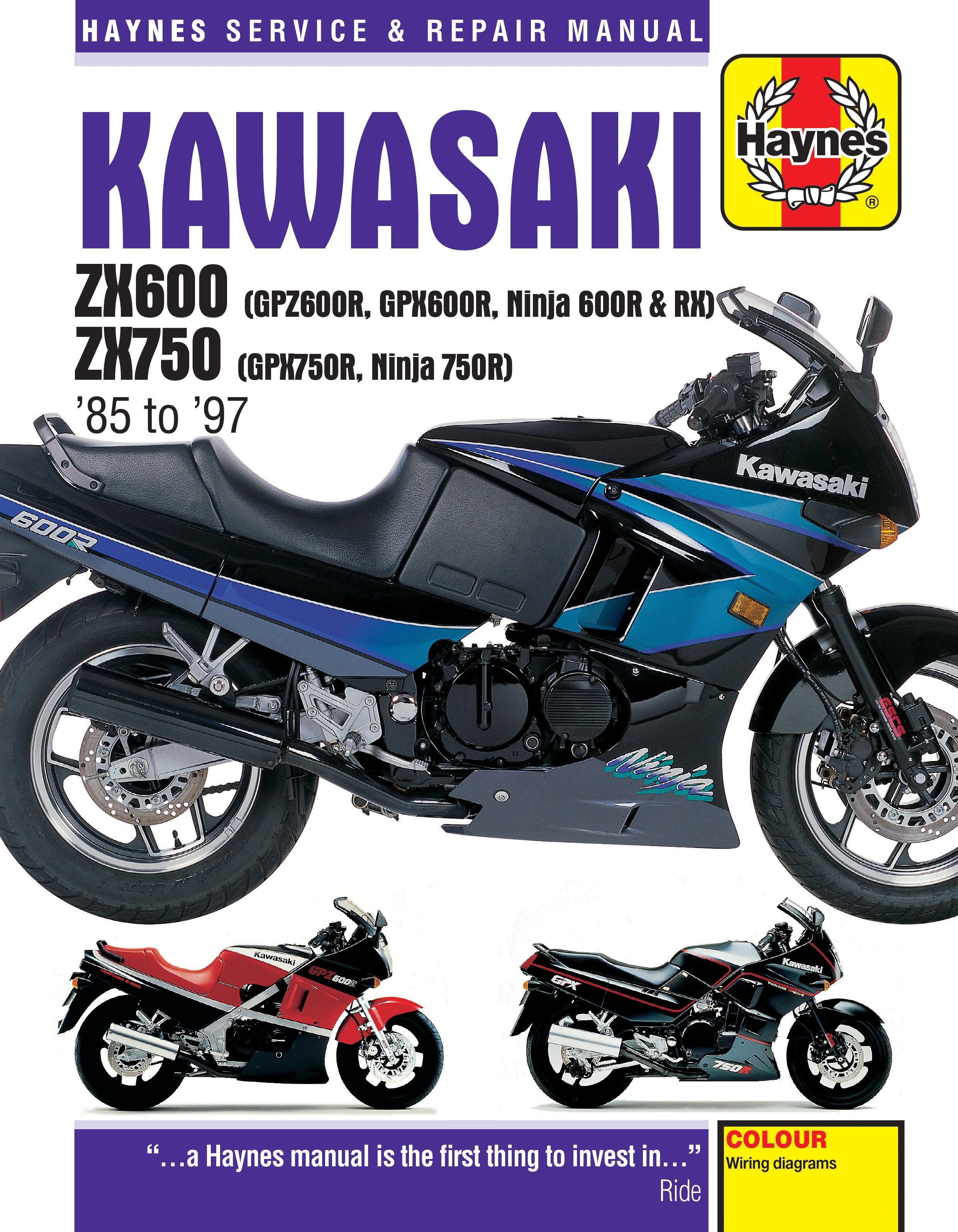 Kawasaki ZX600 (GPZ/GPX) 1985-1997, ZX750 (GPX/R) Fours 87-91