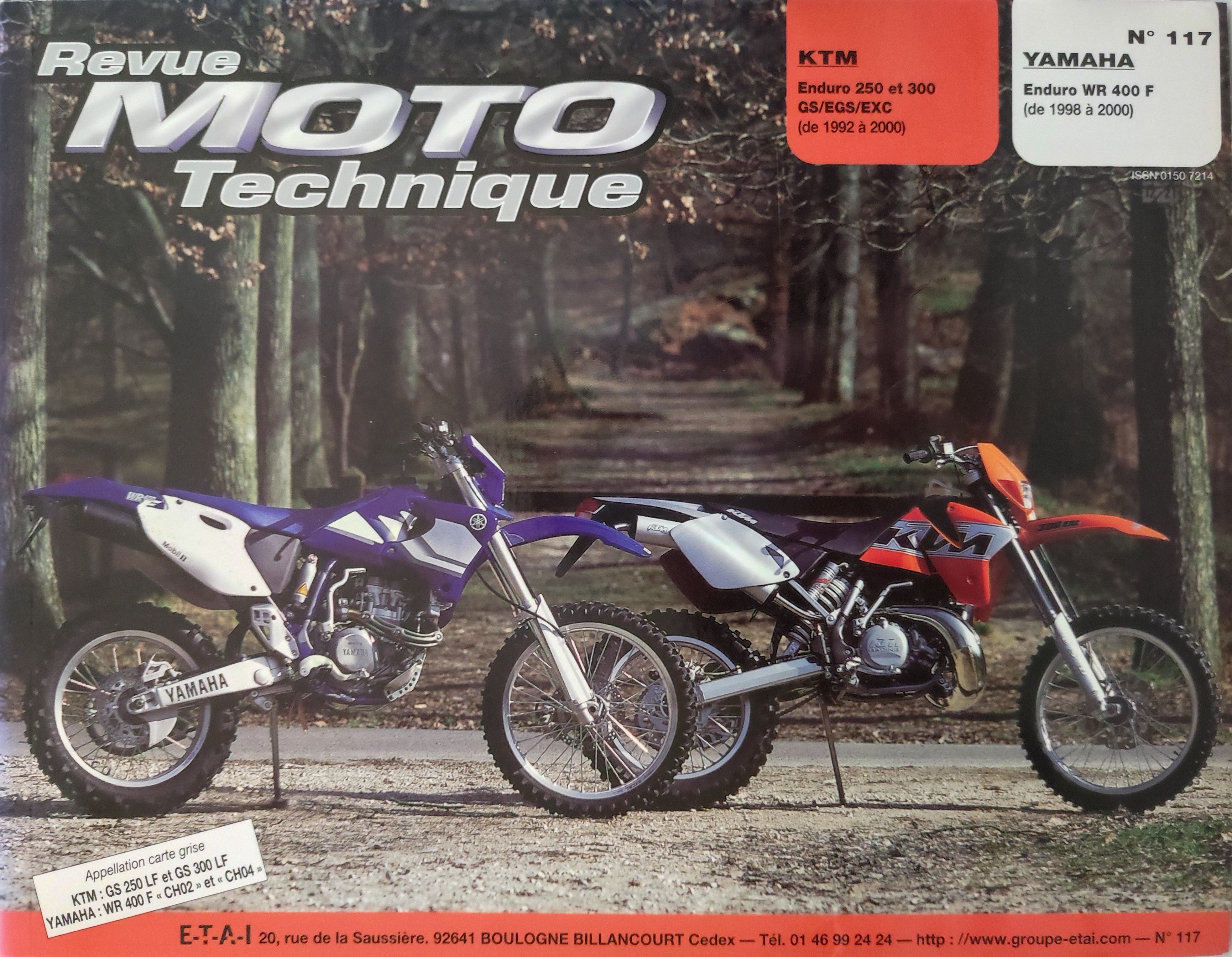 KTM Enduro 250/350GS/EGS/EXC 92-00/Yamaha Enduro WR4000F 98-00