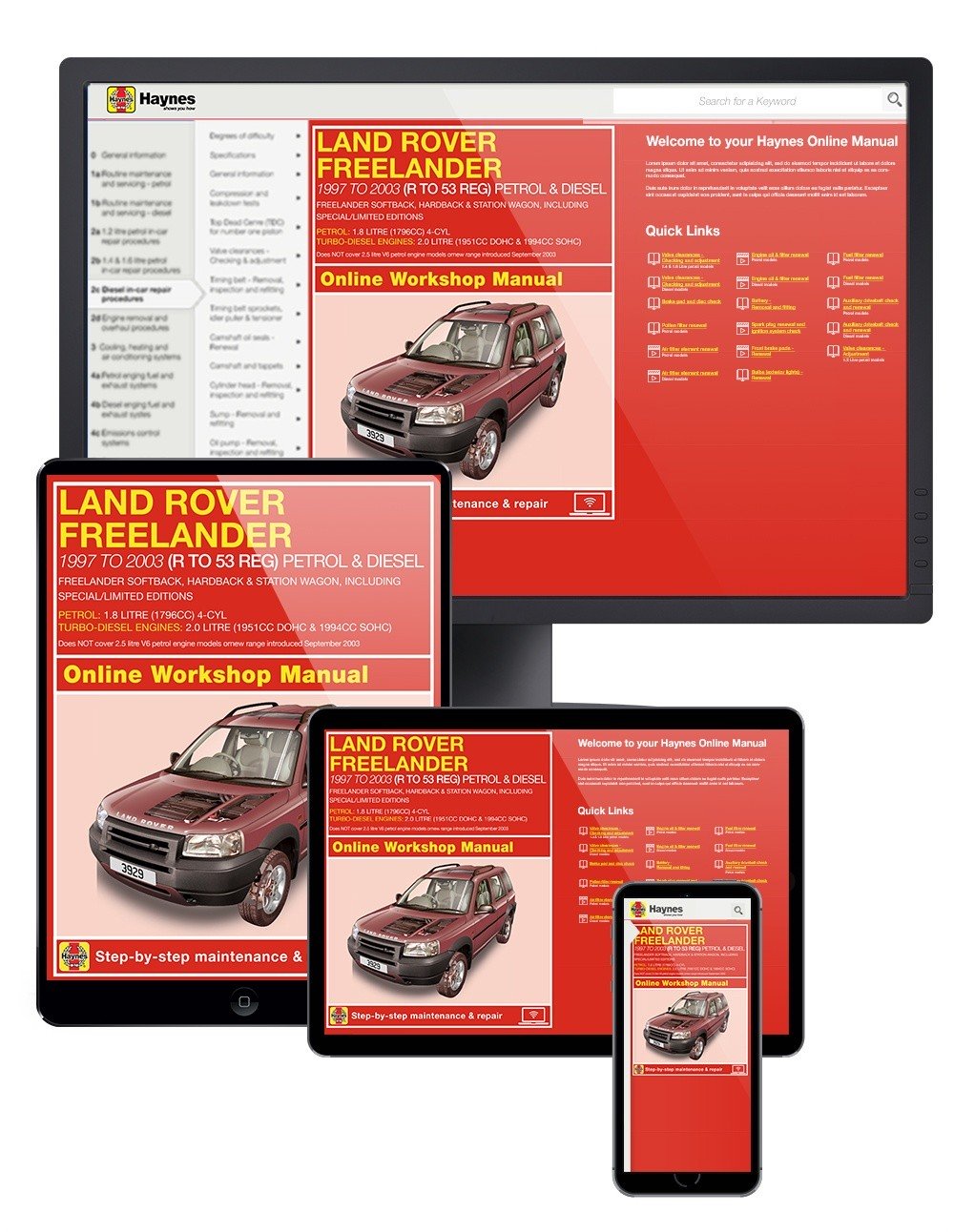 Land Rover Freelander Petrol & Diesel (1997-Sept 03) Haynes Online Manual