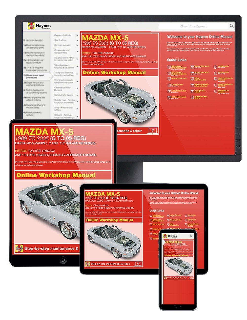 Mazda MX-5 Petrol (1989-2005) Haynes Online Manual