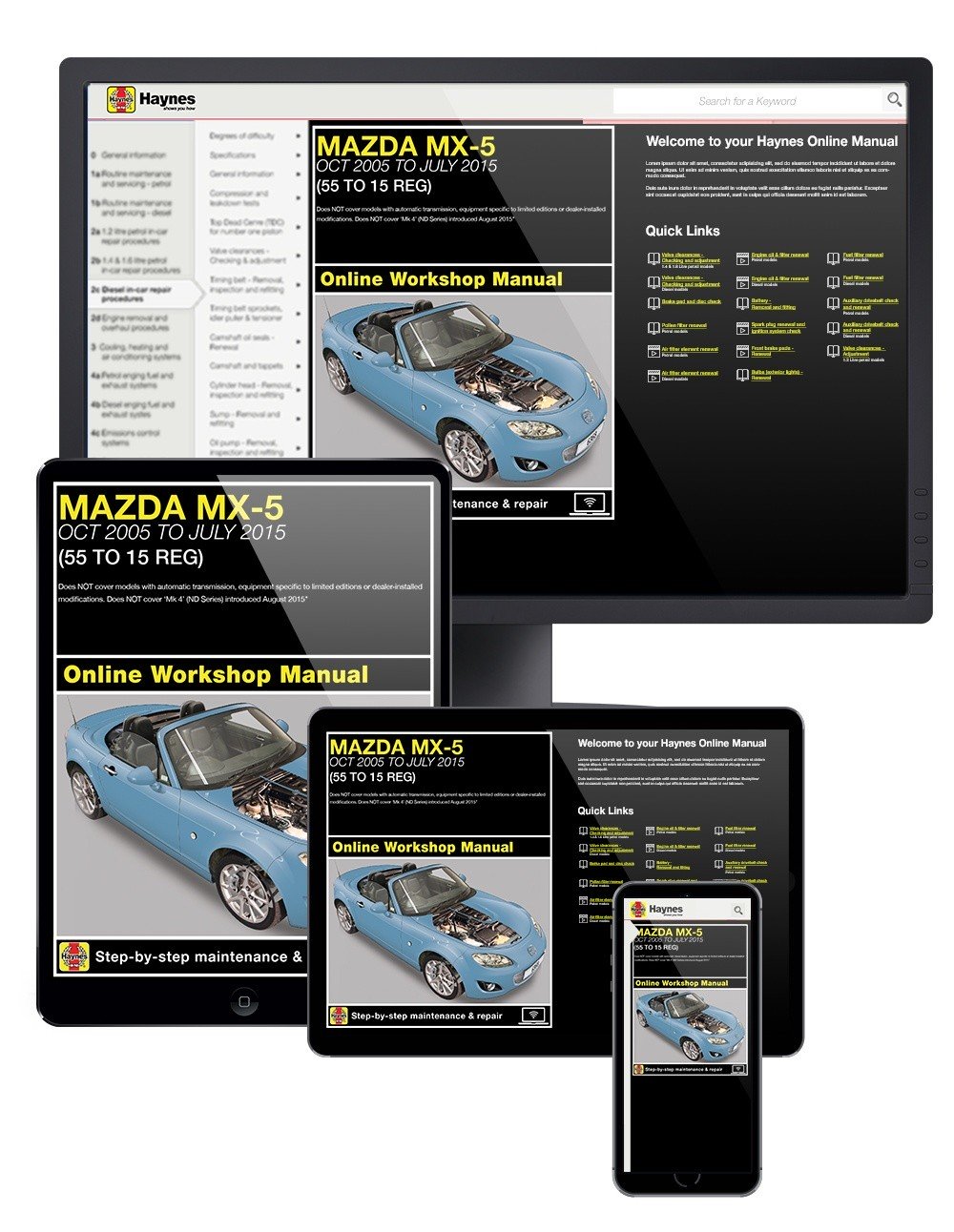 Mazda MX-5 Petrol (Oct 2005-July 2015) Haynes Online Manual