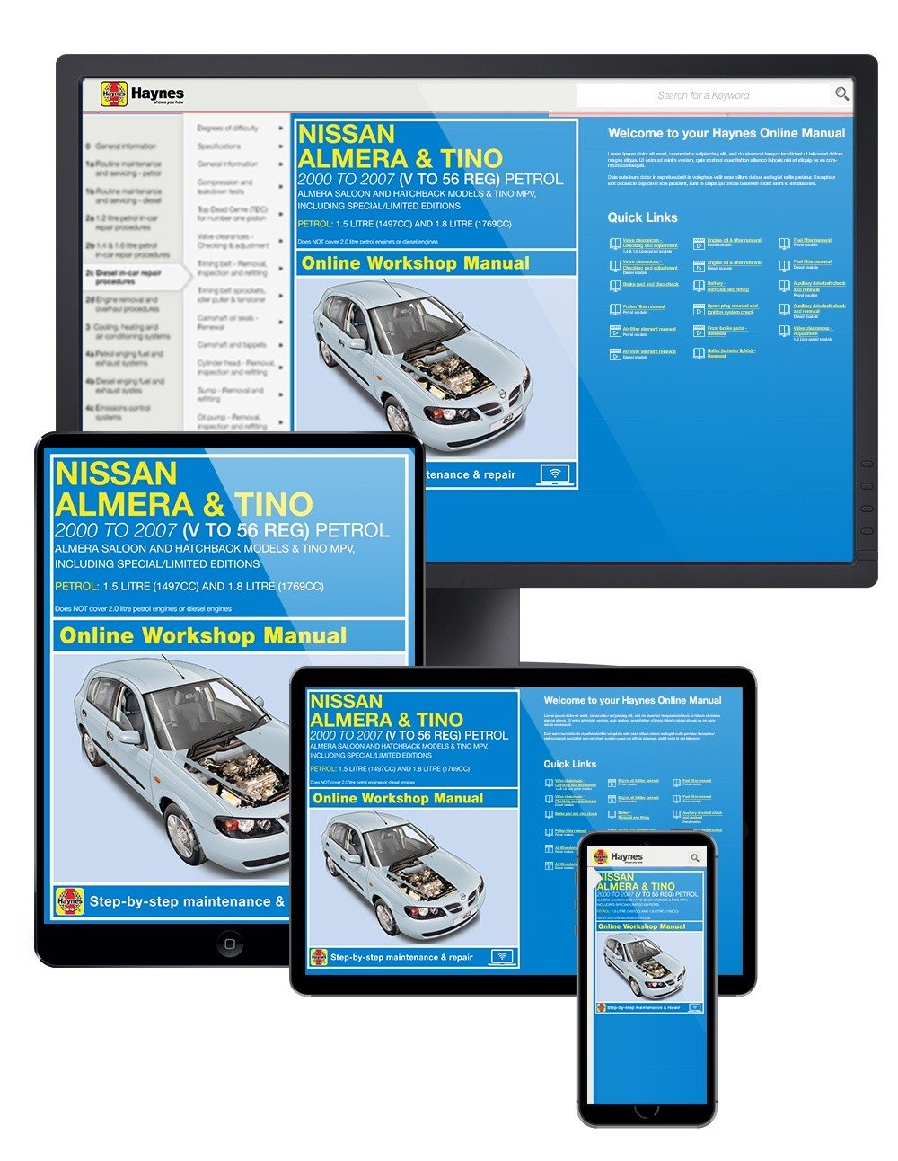 Nissan Almera and Tino Petrol (Feb 2000-2007) Haynes Online Manual