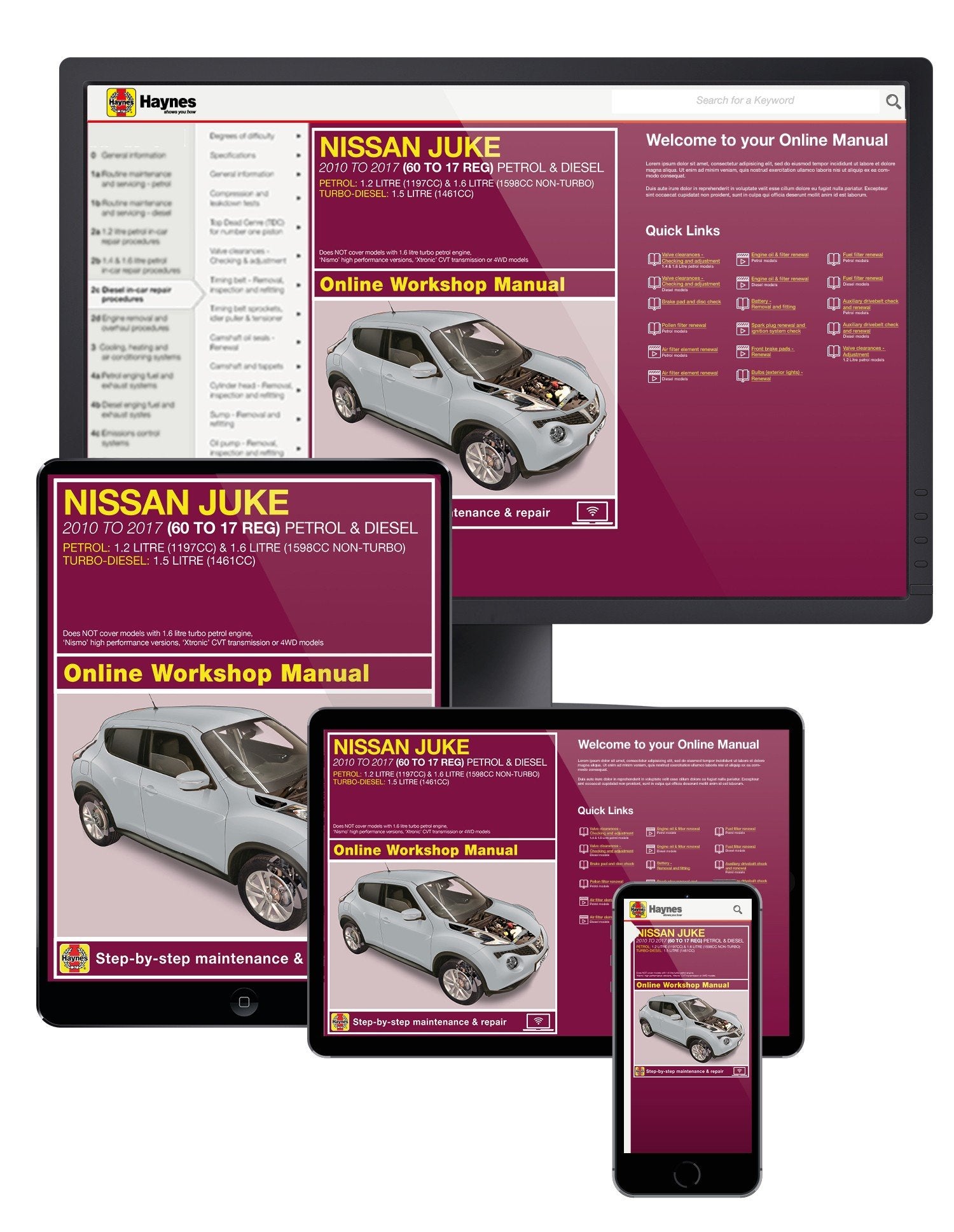 Nissan Juke Petrol &amp; Diesel (2010-2017) Haynes Online Manual