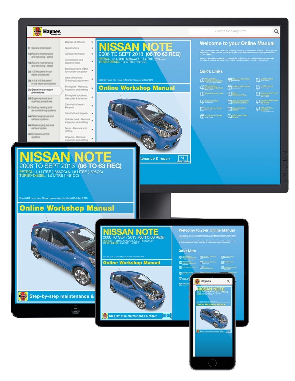 Nissan Note Petrol &amp; Diesel (2006-Sept 2013) Haynes Online Manual