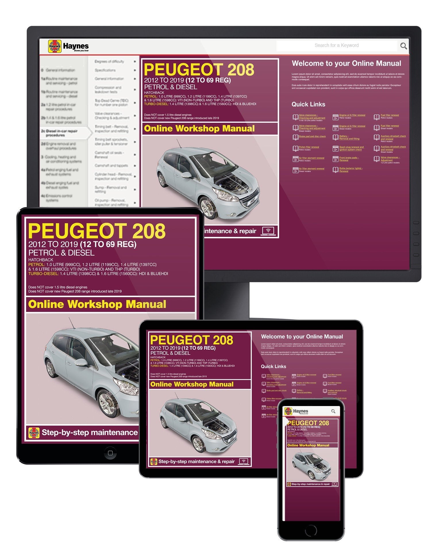 Peugeot 208 Petrol & Diesel (2012 to 2019) Haynes Online Manual