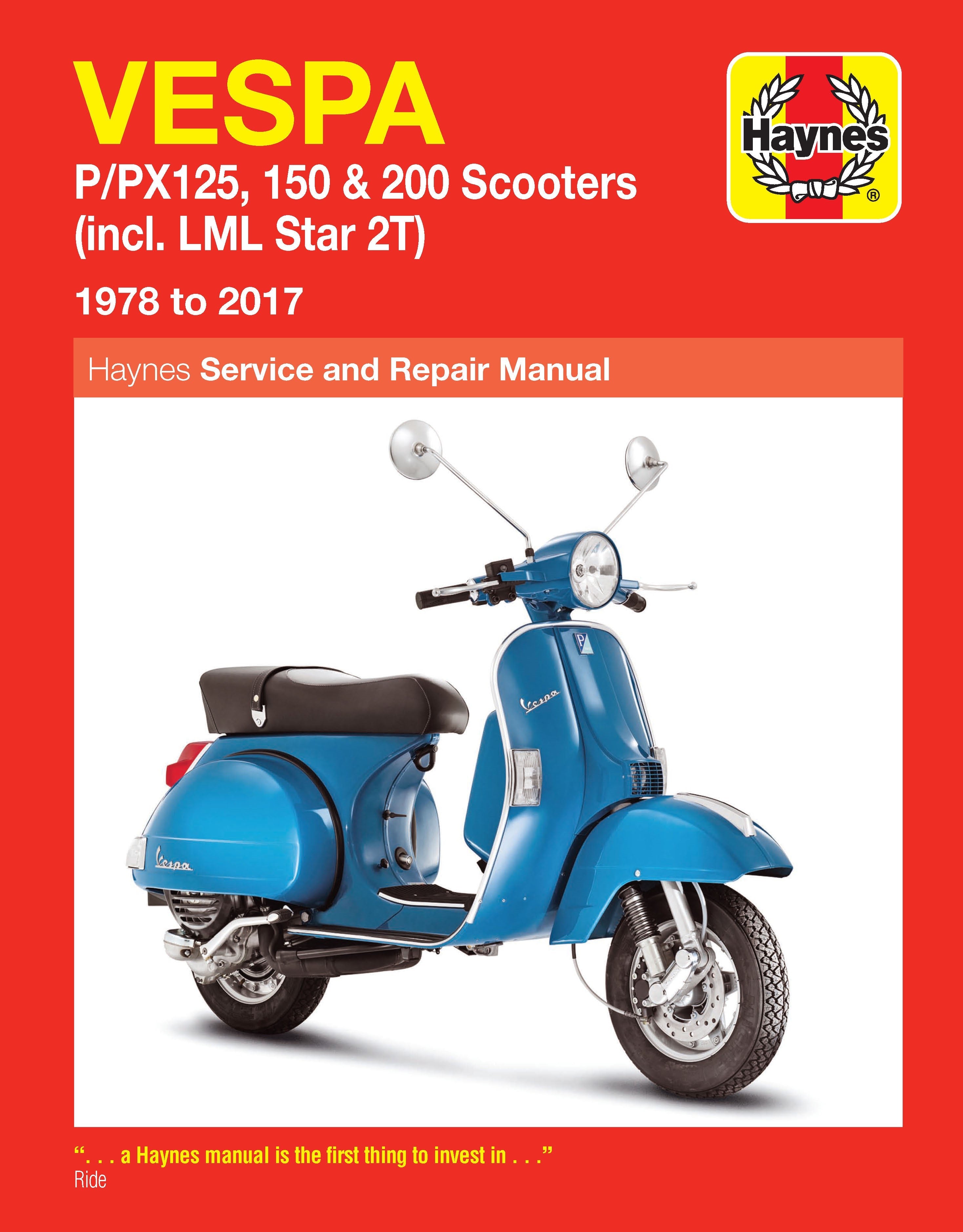 Piaggio Vespa P/PX 125, 150, 200 1978-2017