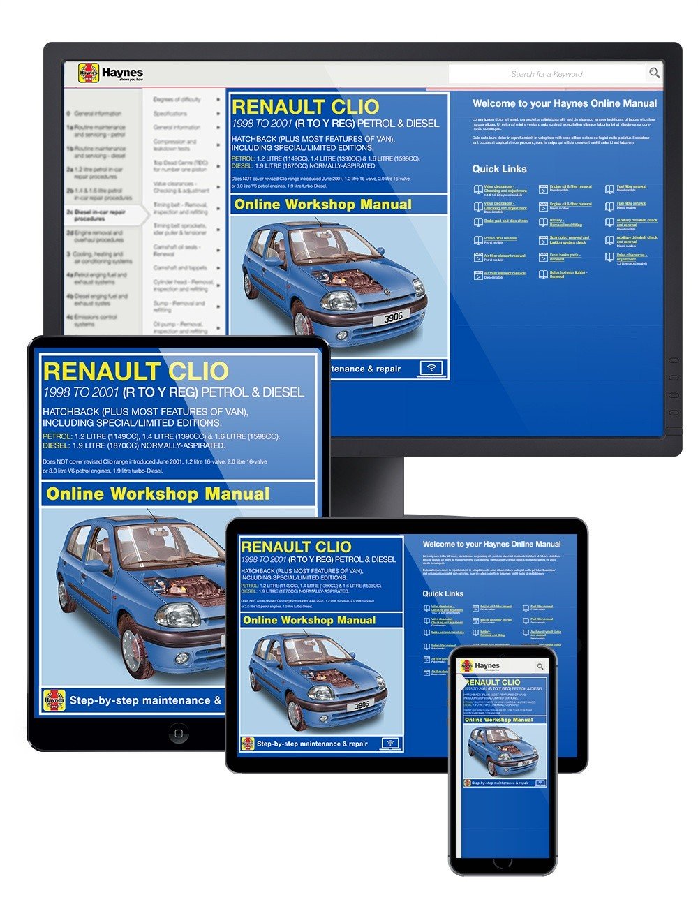 Renault Clio Petrol &amp; Diesel (May 1998-May 2001) Haynes Online Manual