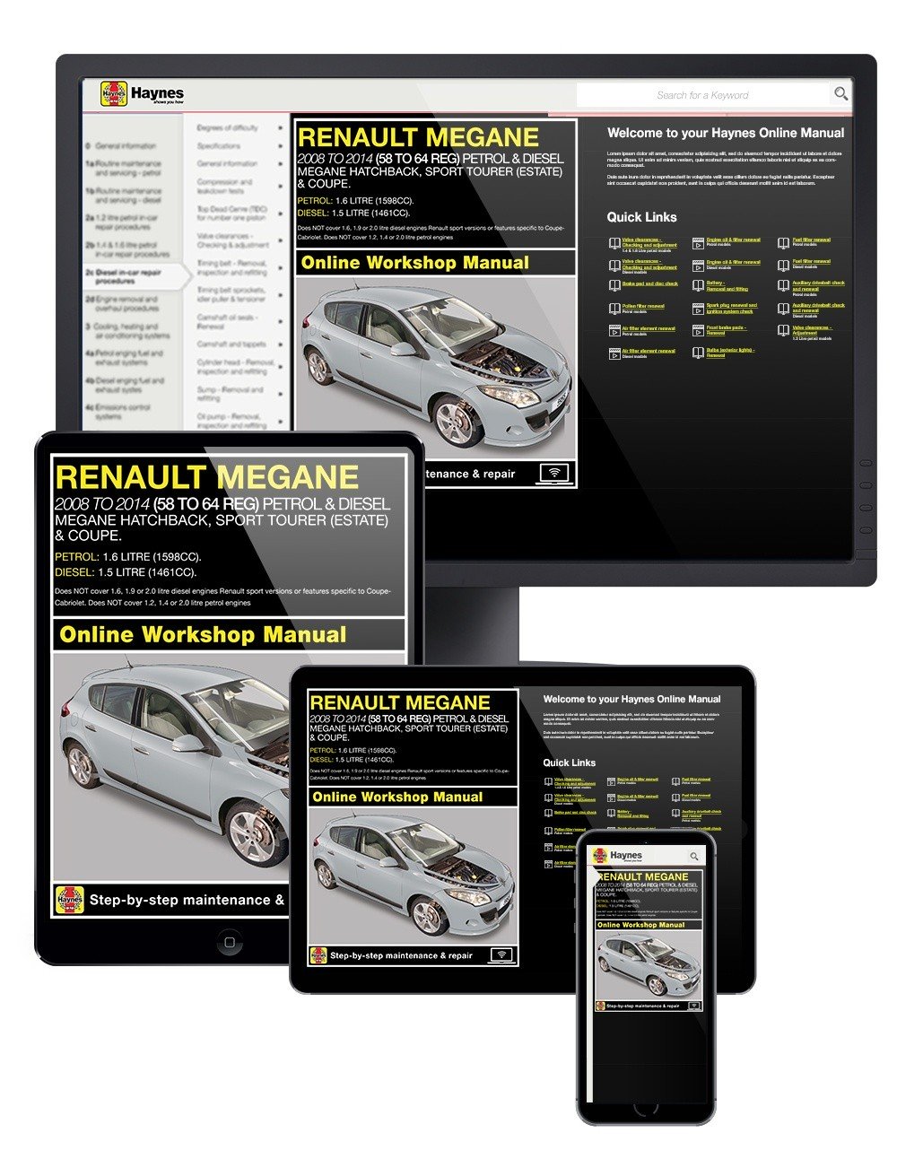 Renault Megane Petrol &amp; Diesel (2008-2014) Haynes Online Manual