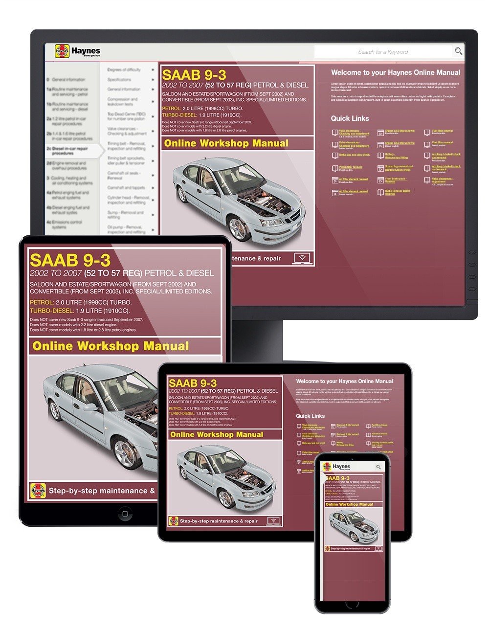 Saab 9-3 Petrol &amp; Diesel (Sept 2002-Sept 2007) Haynes Online Manual