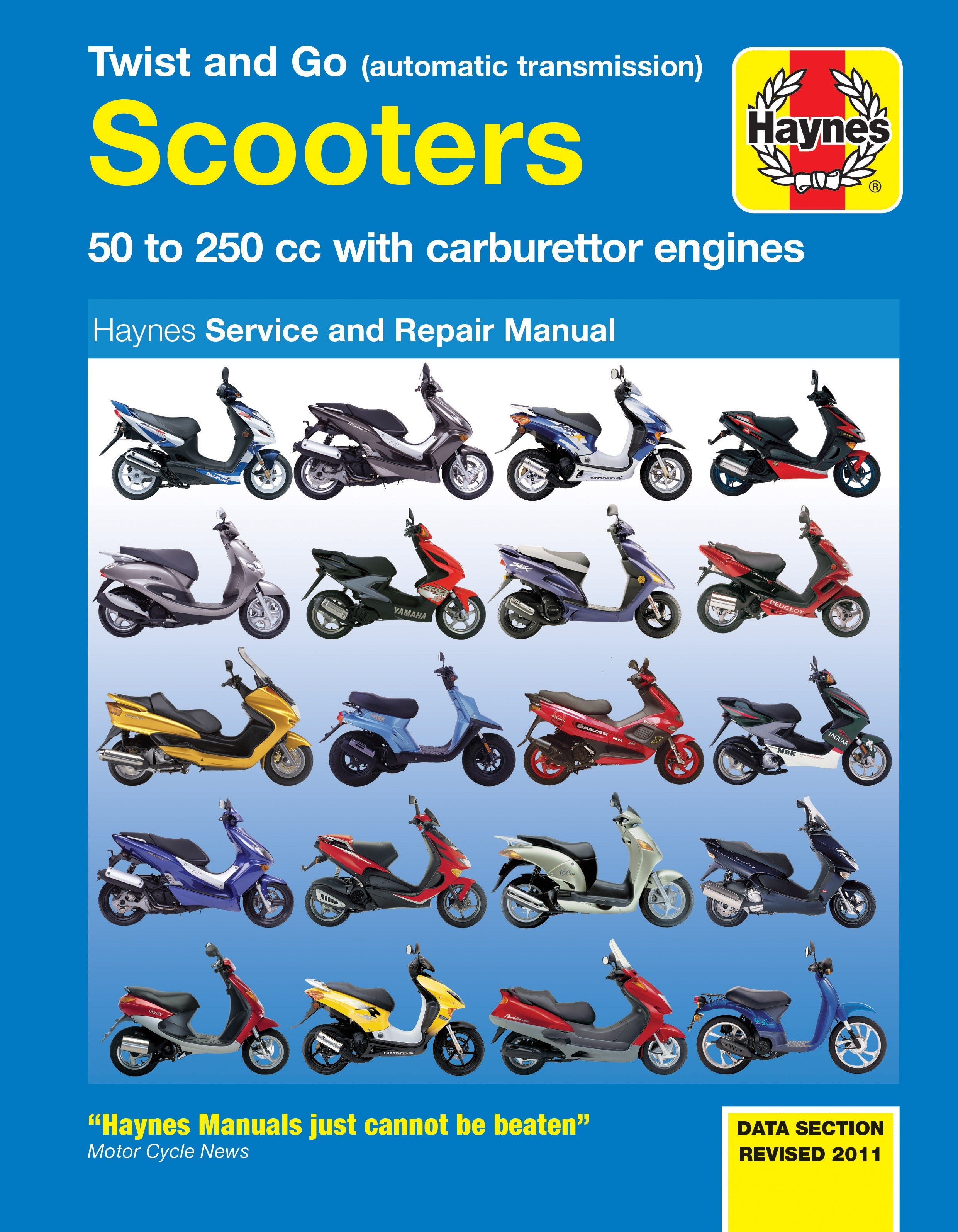 Twist and Go Scooters 50 to 250 cc with carburettor engines Service & Repair Manual