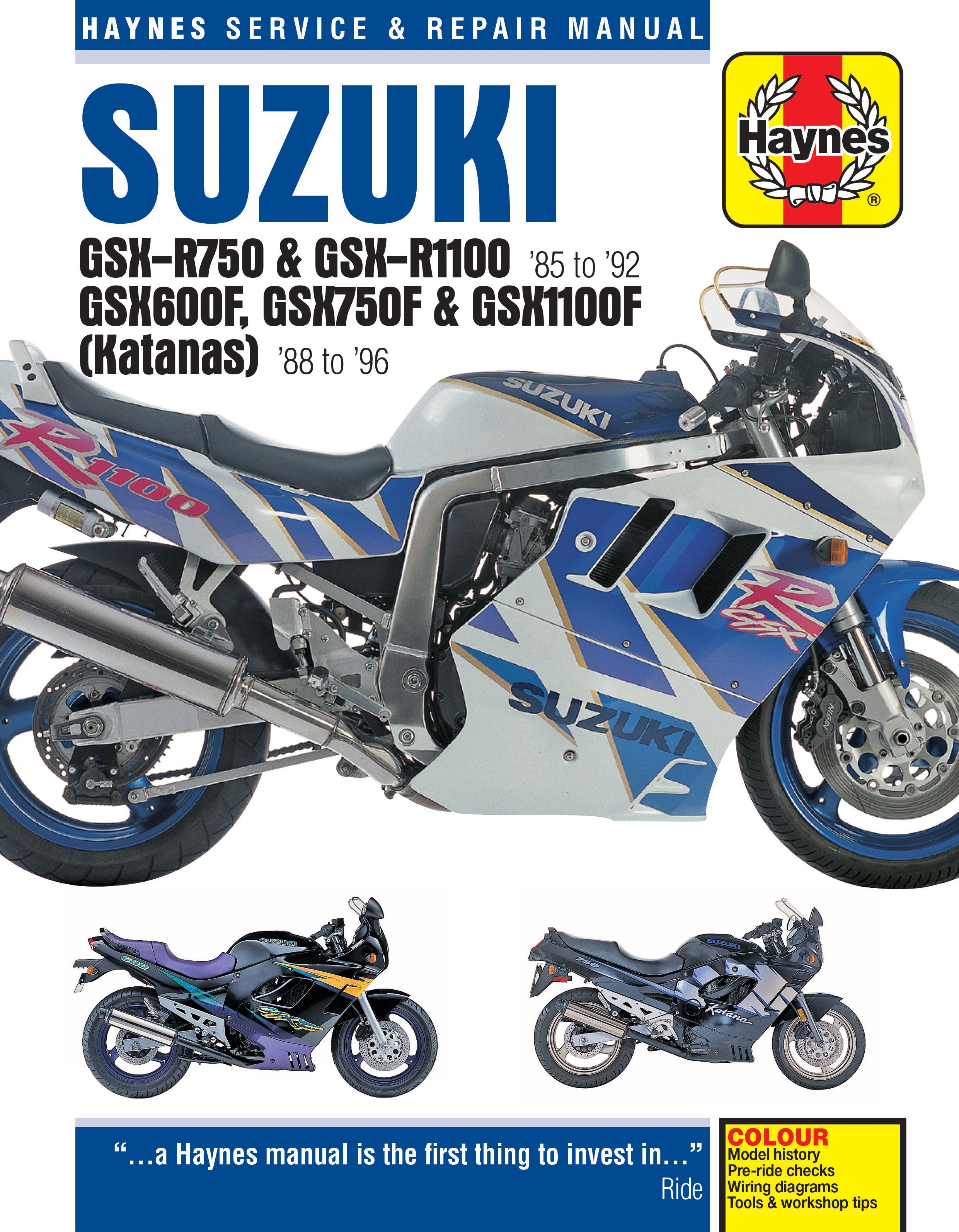 Suzuki GSX-R750, GSX-R1100 1985-92, GSX600F, GSX750F, GSX1100F 1988-96