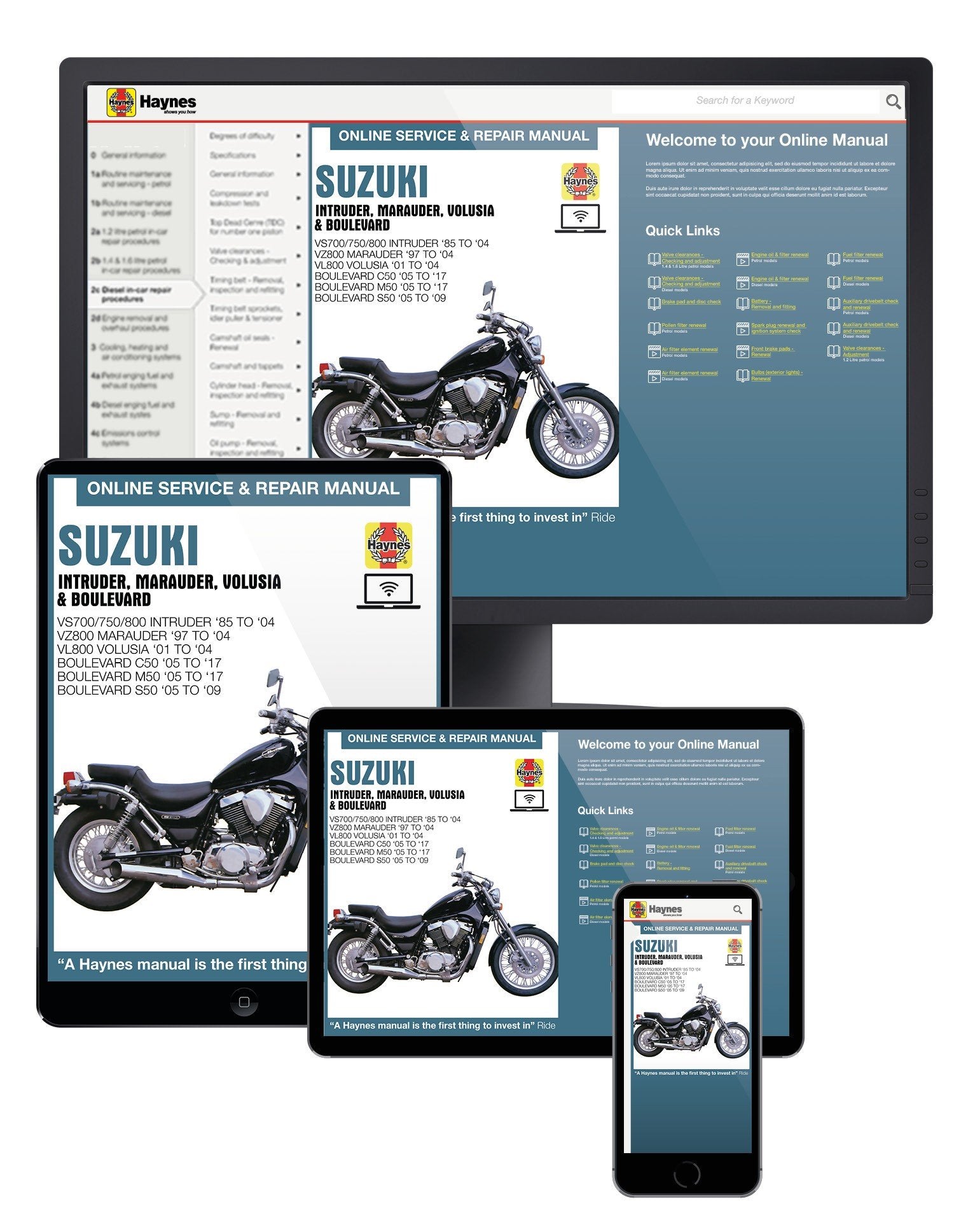 Suzuki Intruder, Marauder, Volusia & Boulevard (85-09) Haynes Online Manual