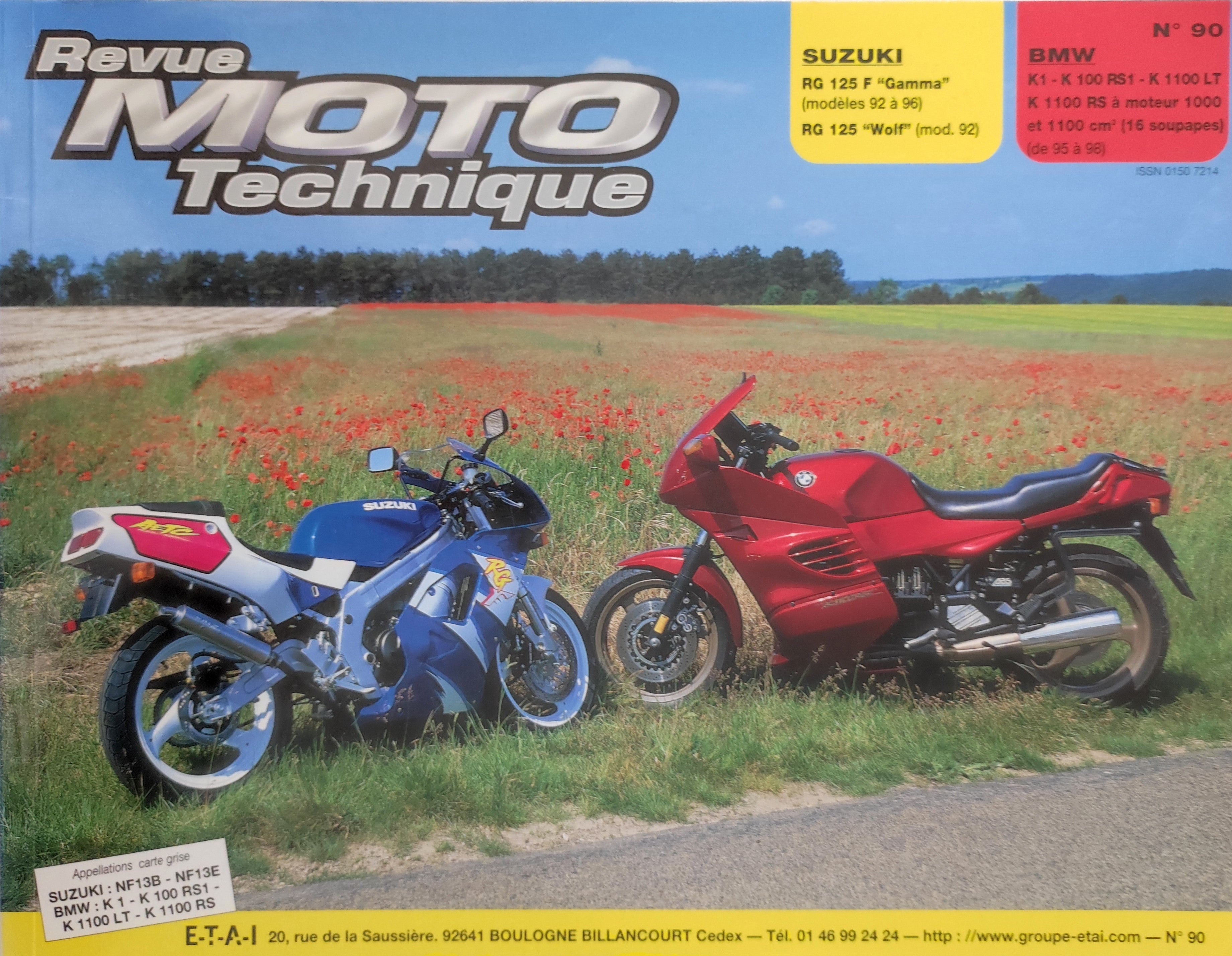 Suzuki RG125Gamma/Wolf 92-96/BMW K1/K100RS1/K1100LT/1100RS 89-97