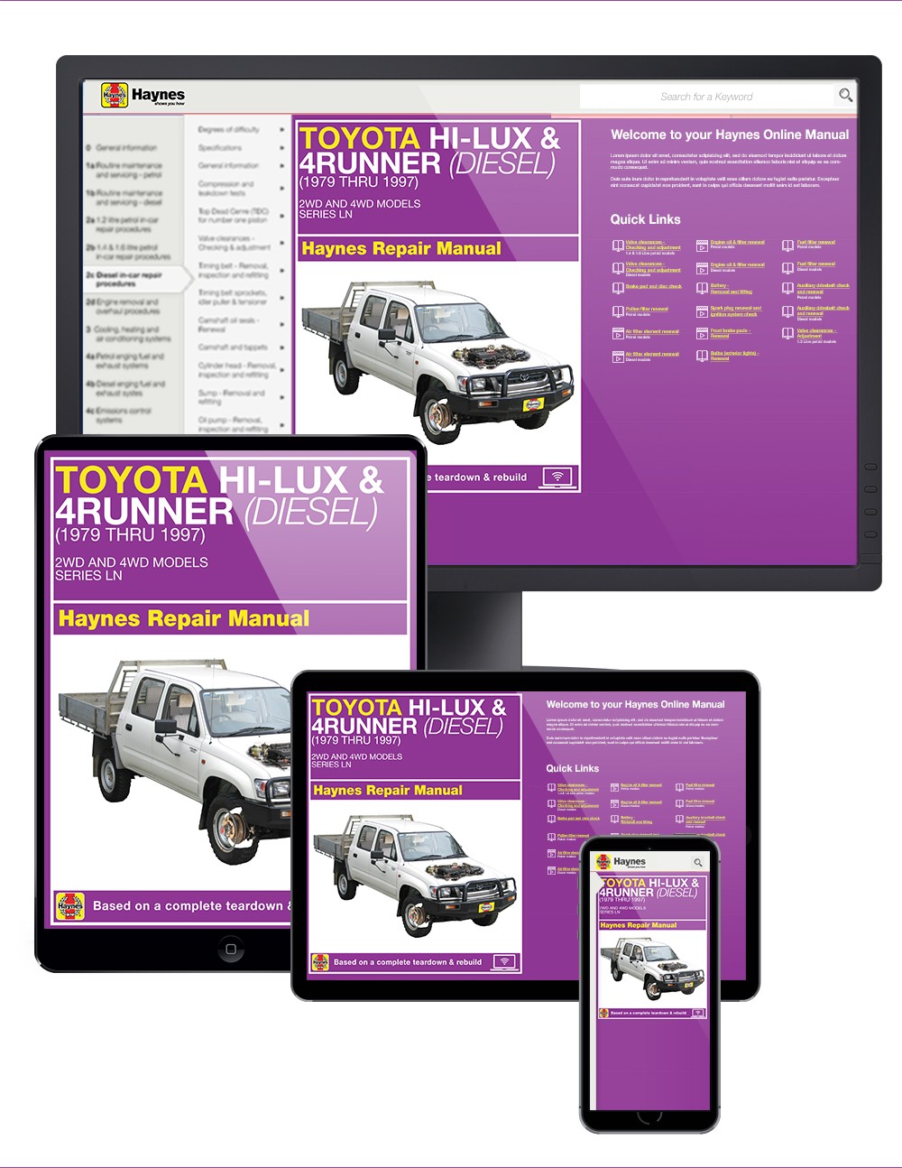 Toyota Hi Lux 4x4 &amp; 4x2 (1997-2005) Haynes Online Manual