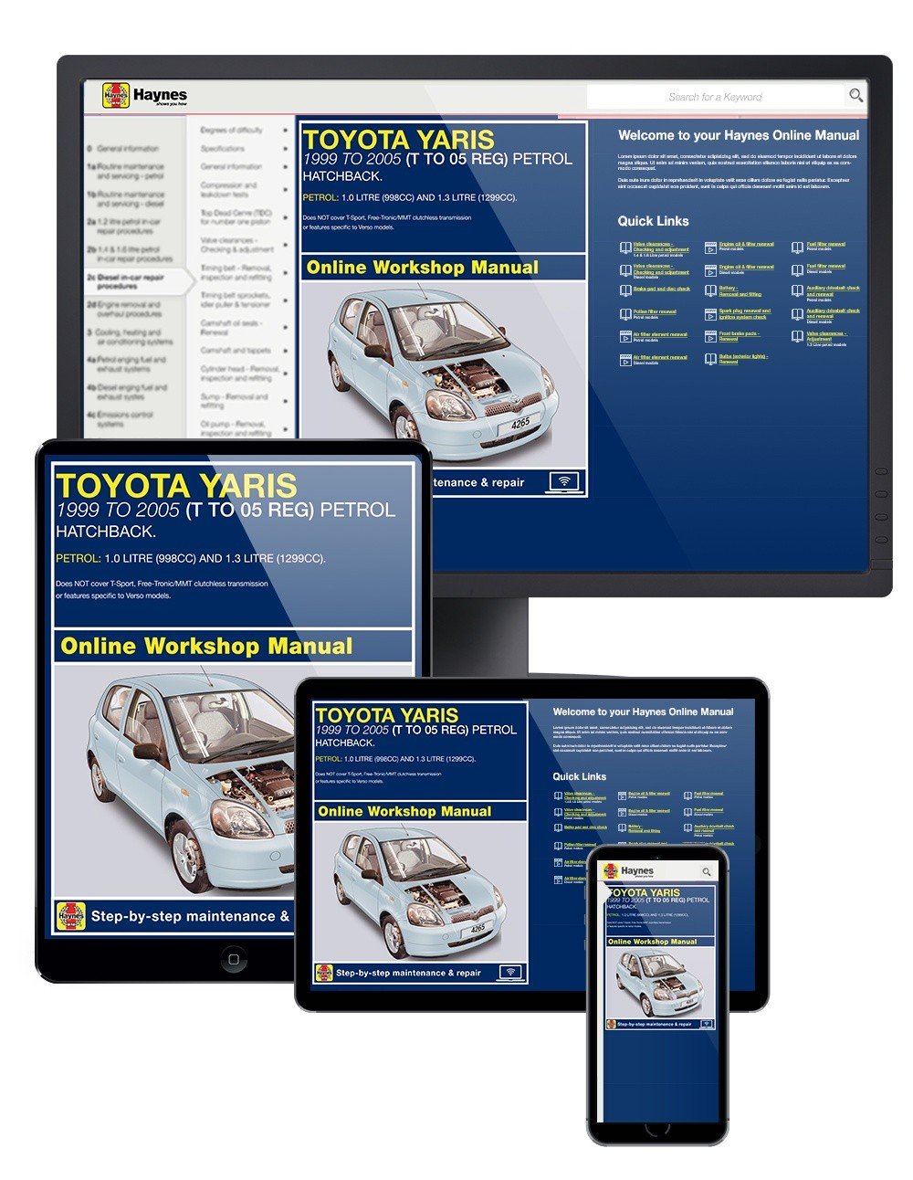 Toyota Yaris Petrol (1999-2005) Haynes Online Manual