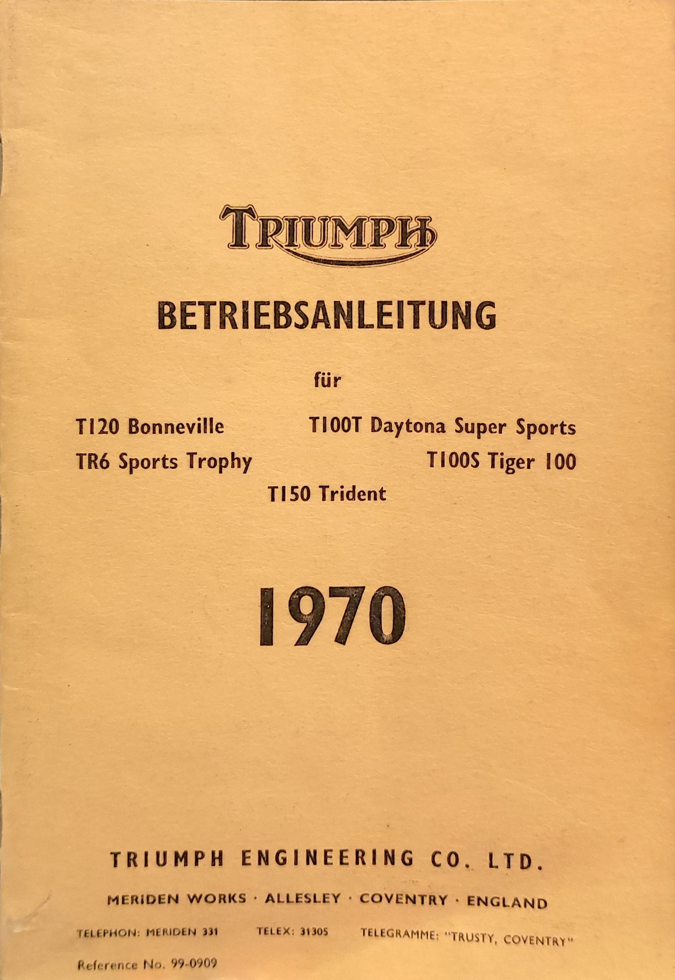 Triumph 70 Betriebsanleit