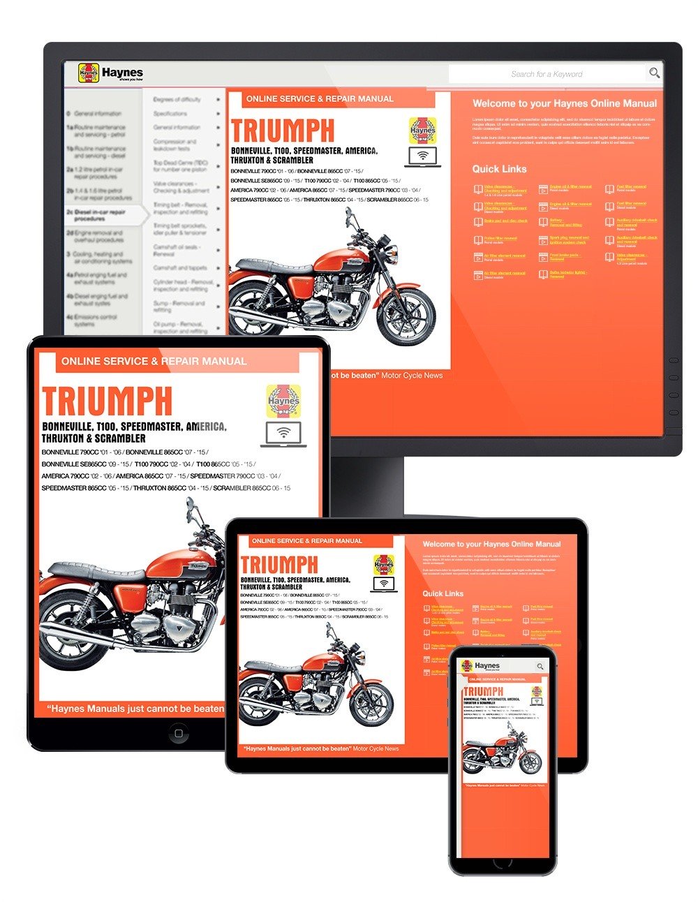 Triumph Bonneville (2001-2015) Haynes Online Manual