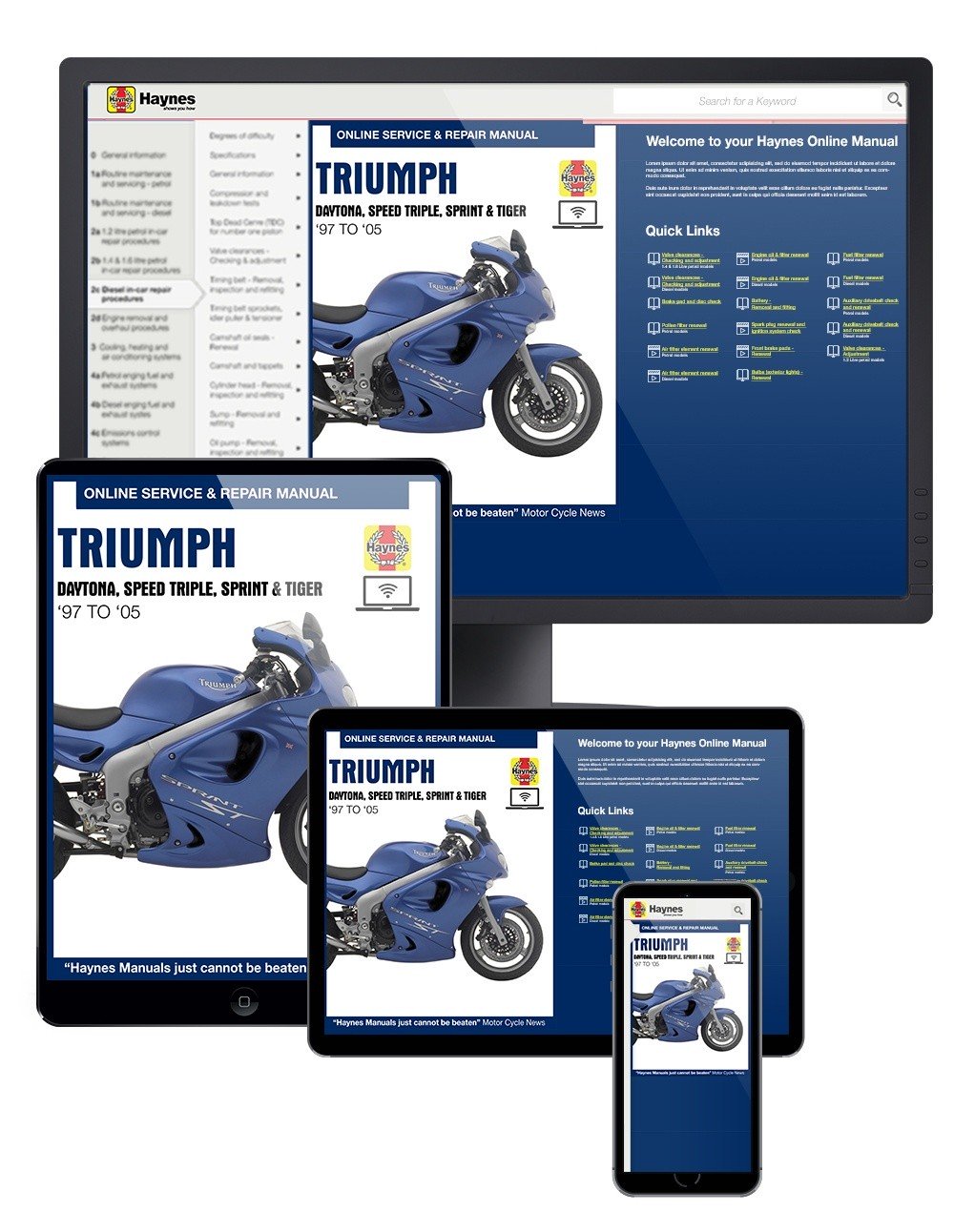 Triumph Fuel Injected Triples (1997-2005) Haynes Online Manual