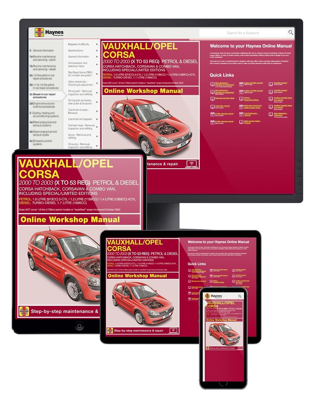 Vauxhall/Opel Corsa Petrol &amp; Diesel (2000-2003) Haynes Online Manual