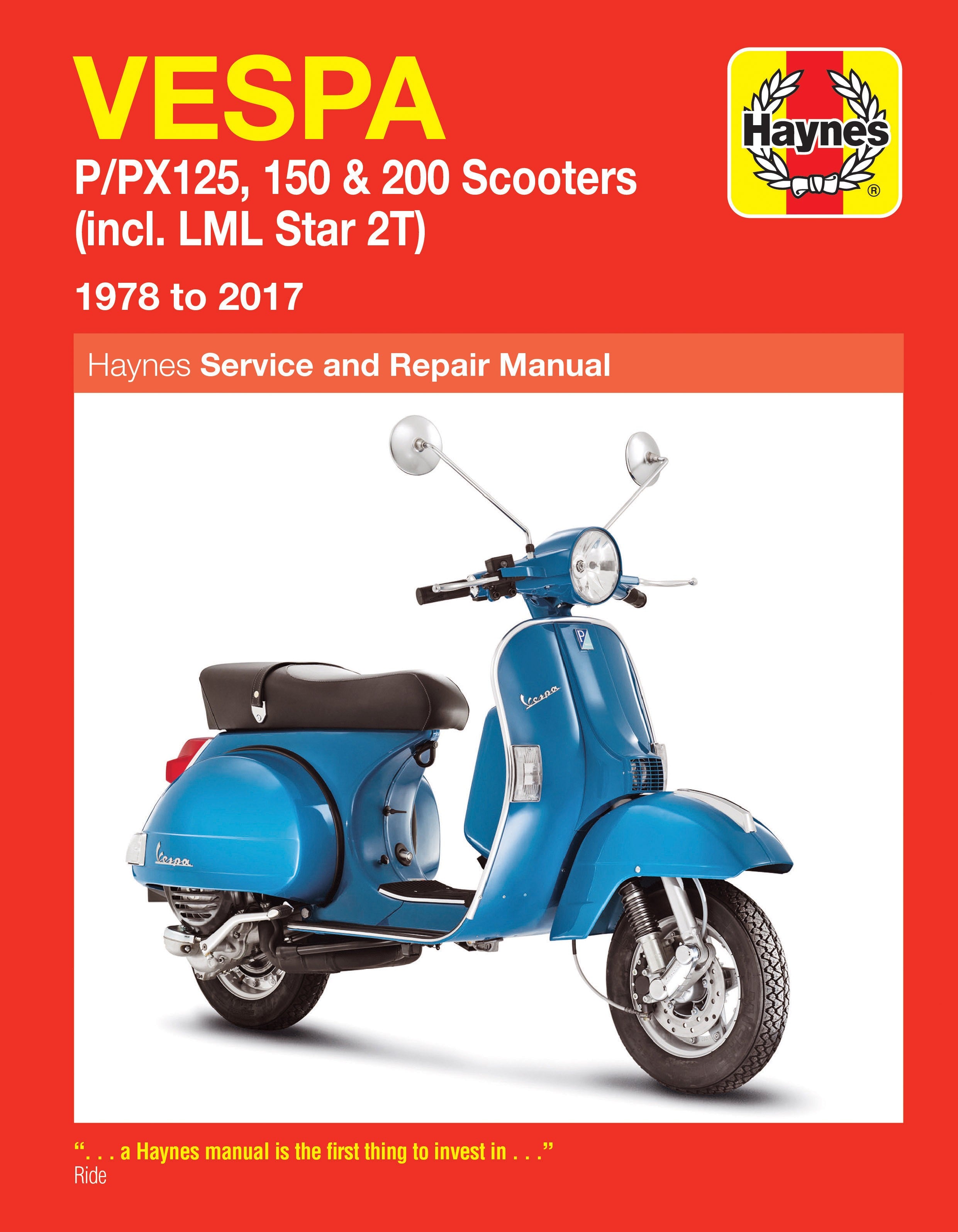 Vespa P/PX 125, 150 &amp; 200 scooters (Inc. LML Star 2T) (78 - 17) Haynes Repair Manual - Digital Edition