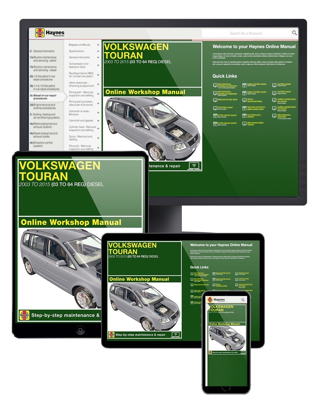 Volkswagen Touran Diesel (2003-2015) Haynes Online Manual