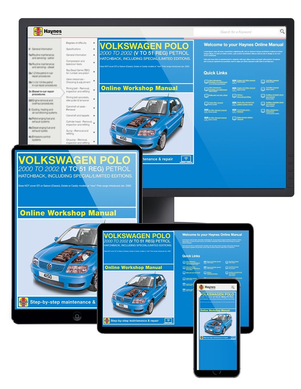 VW Polo Hatchback Petrol (2000-Jan 2002) Haynes Online Manual