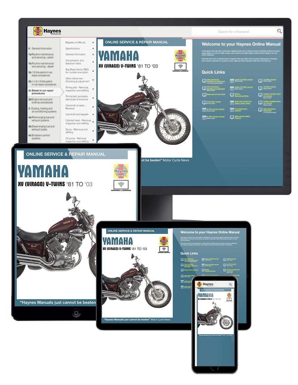 Yamaha XV Virago (1981-2003) Haynes Online Manual