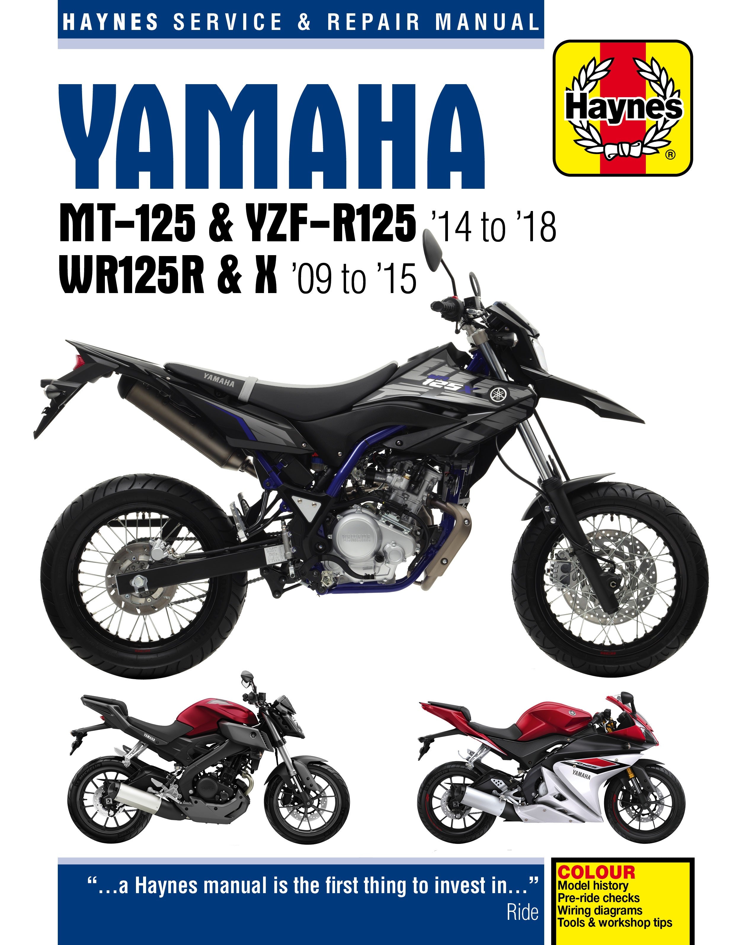 Yamaha MT-125 &amp; YZF-R125 2014 - 2018, WR125R &amp; X 2009-2015